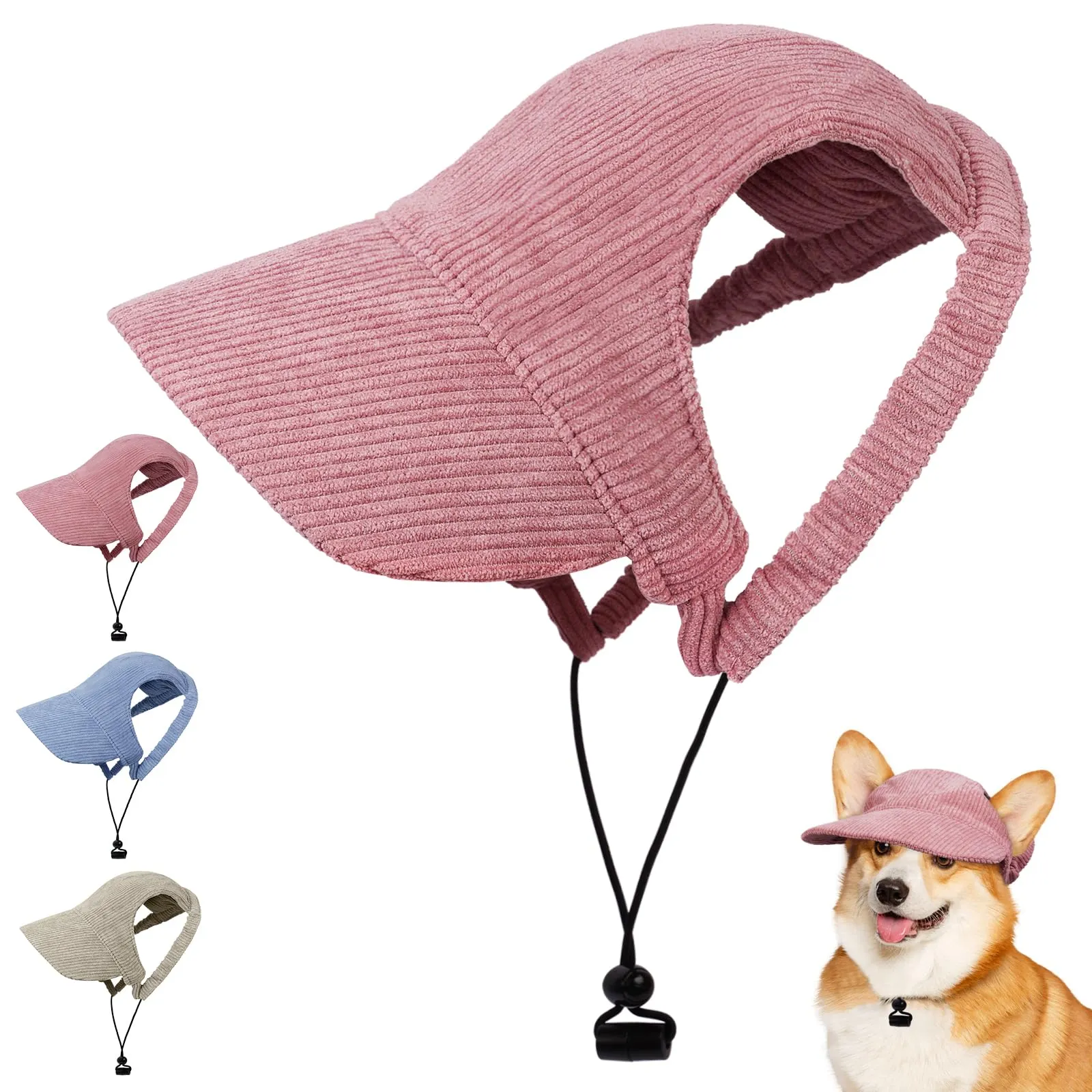 OFFCUP Berretto da Baseball per Cani Regolabile con Fori per le Orecchie, Rosa, S - immagine 1