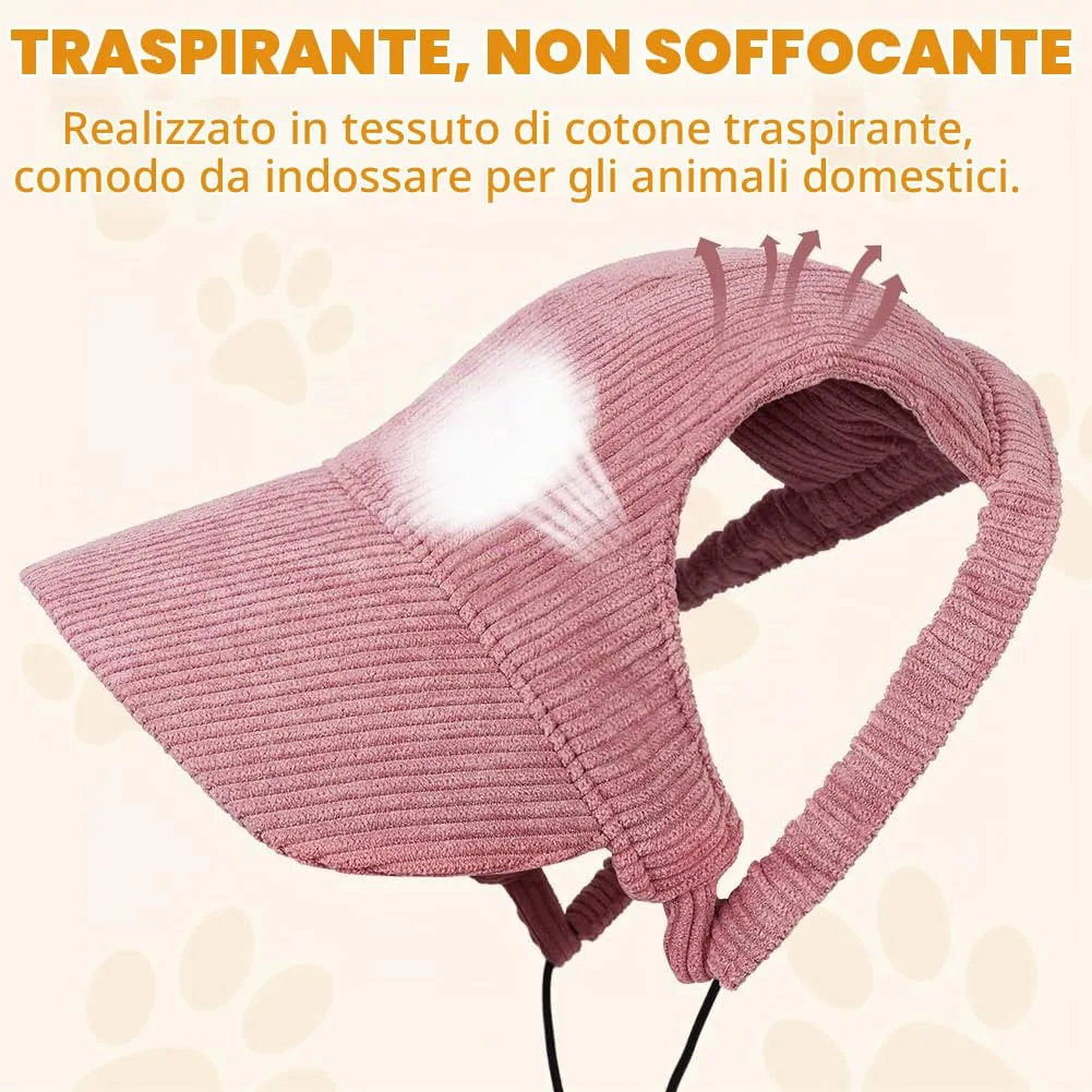 OFFCUP Berretto da Baseball per Cani Regolabile con Fori per le Orecchie, Rosa, S - immagine 4