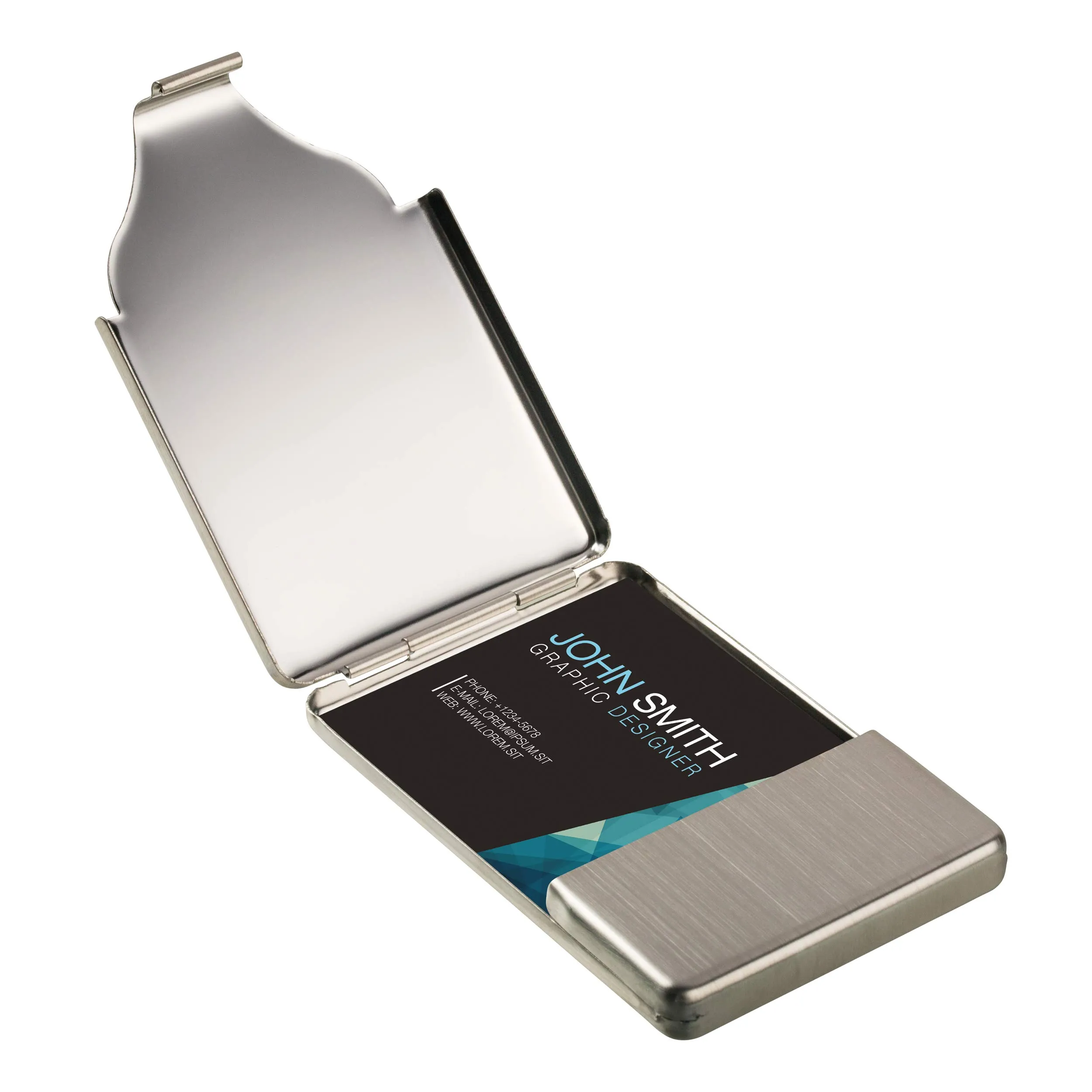 REFLECTS Portasigarette Piatto in Acciaio Inox con Cerniera, Argento Opaco - immagine 3