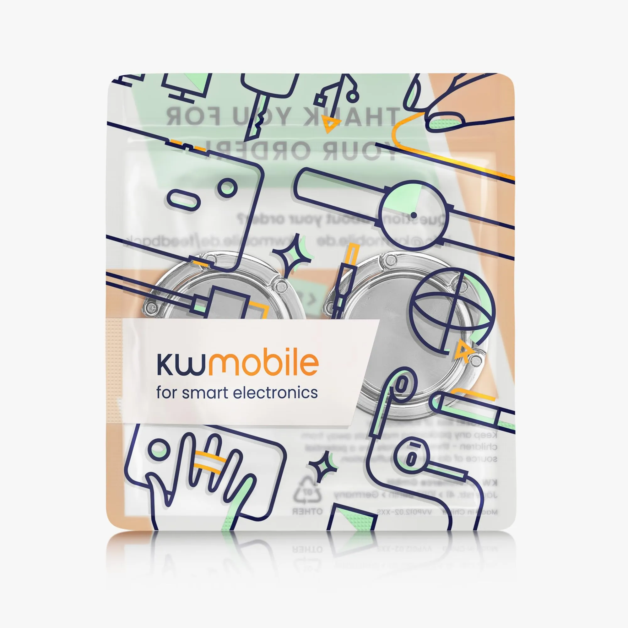kwmobile Set 2x Gancio Borsa da Tavolo Pieghevole Antiscivolo, Argento - immagine 7