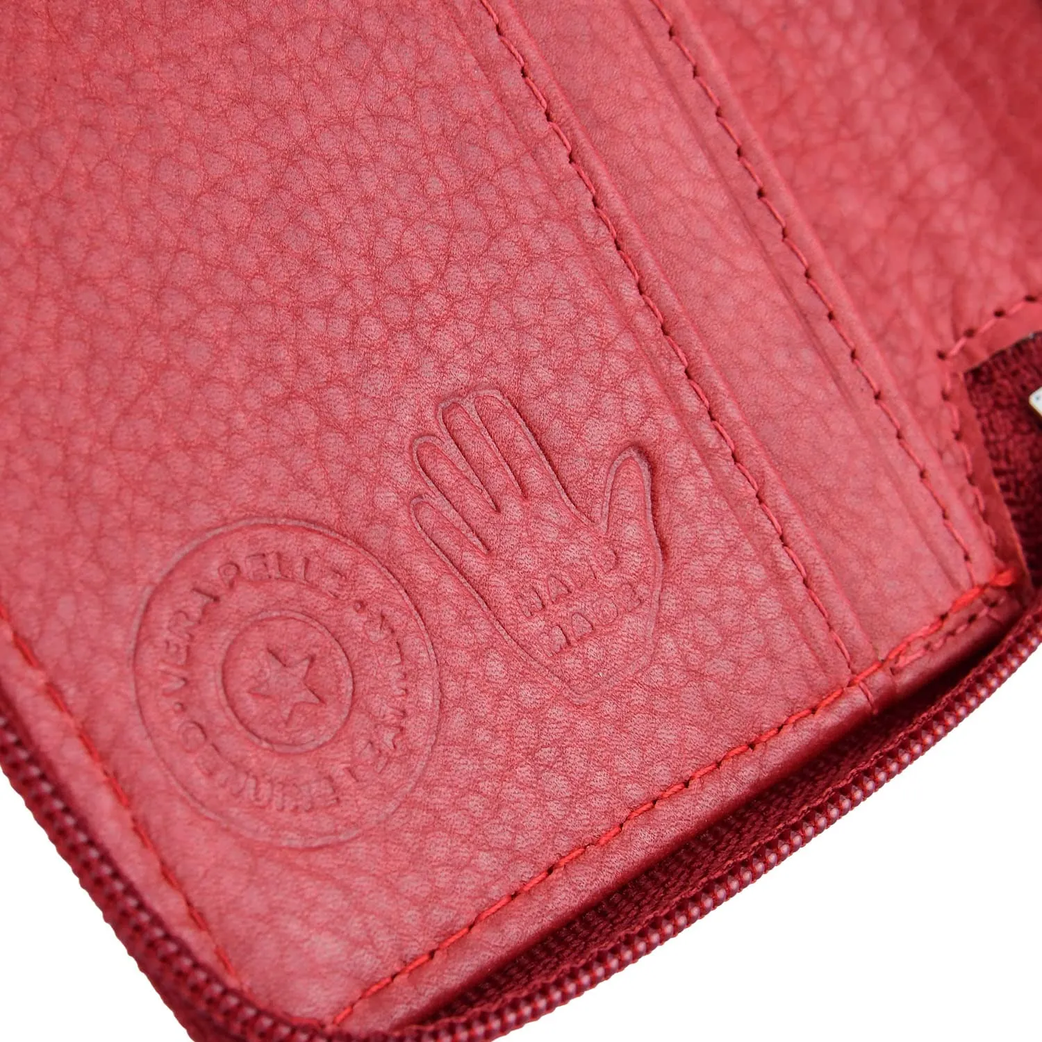 CM Conte Massimo Portachiavi in Vera Pelle con Cerniera, Ganci e Tasche - Rosso Piccolo - immagine 6