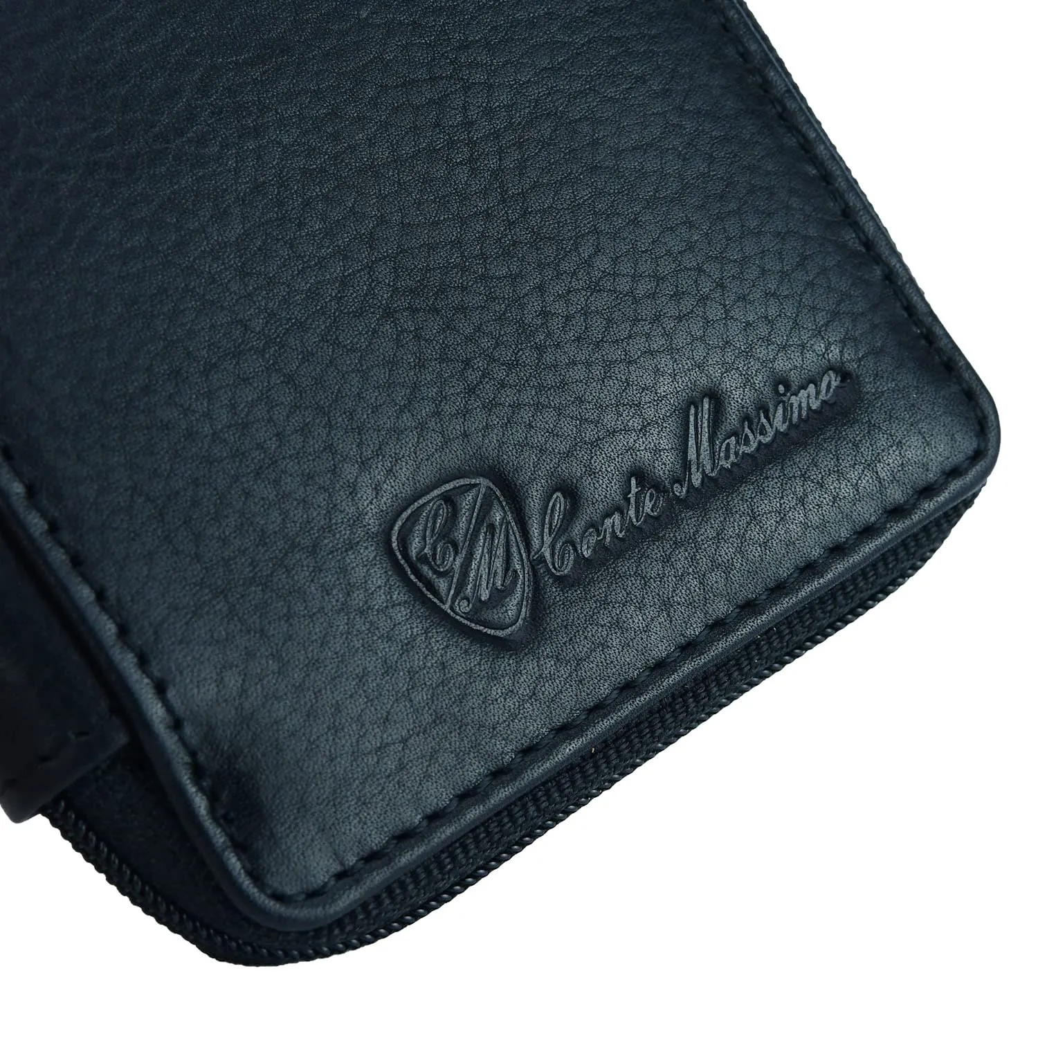 Conte Massimo Portachiavi in Vera Pelle con Cerniera, Ganci e Tasche, Nero Grande - immagine 8