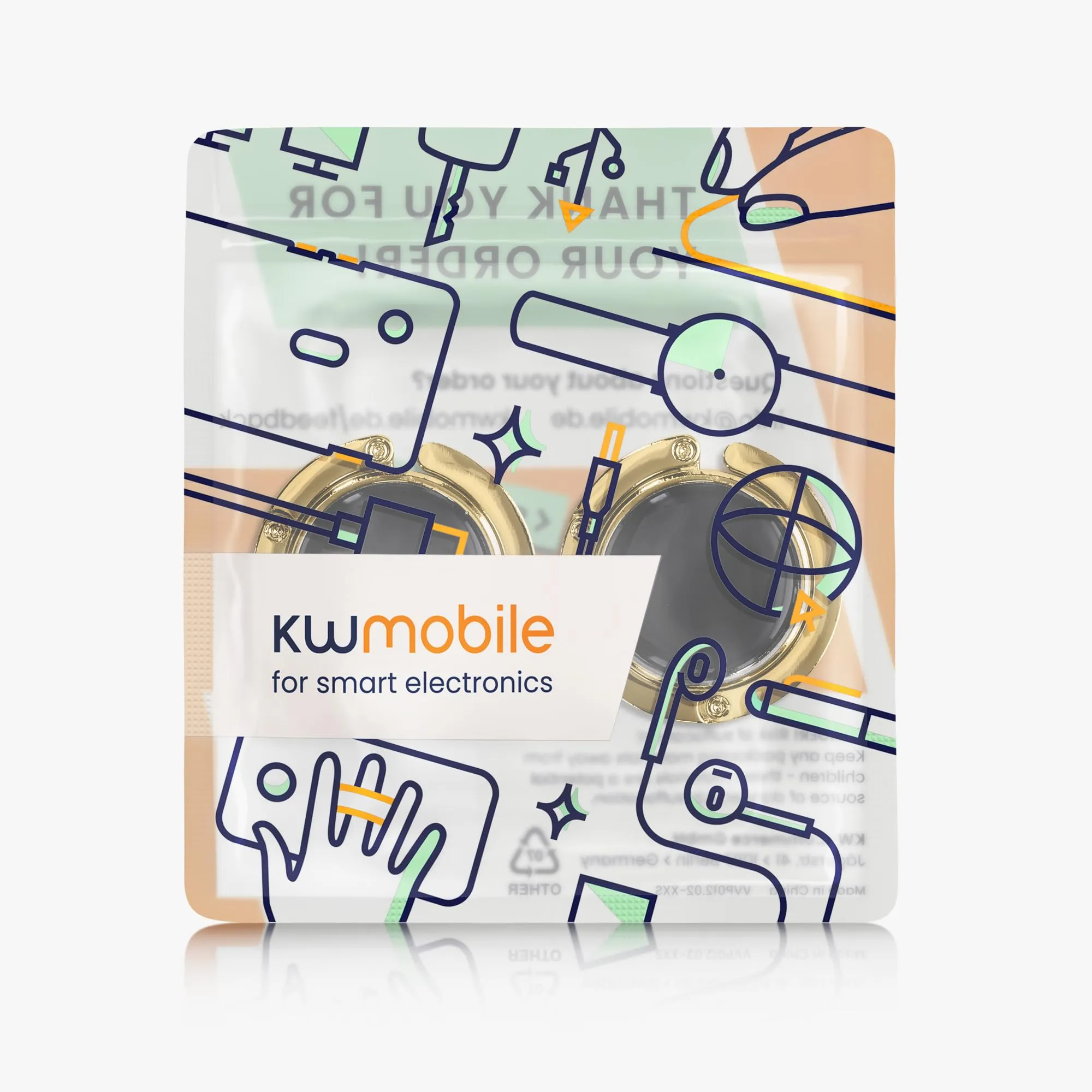 kwmobile Set 2x Gancio Borsa da Tavolo Pieghevole, Oro - immagine 7