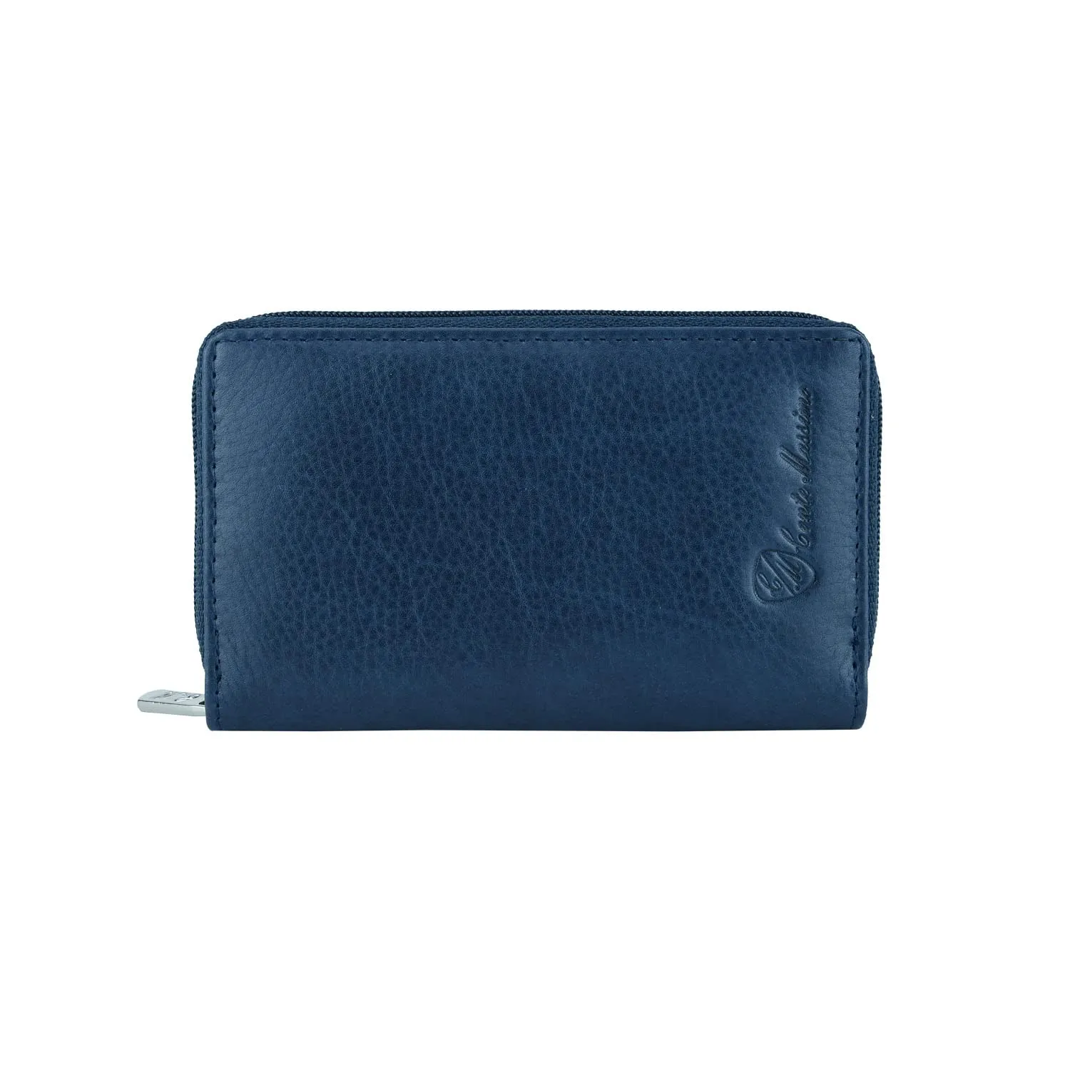 Conte Massimo Portachiavi in Vera Pelle con Cerniera, Ganci e Tasche (Blu Piccolo) - immagine 9