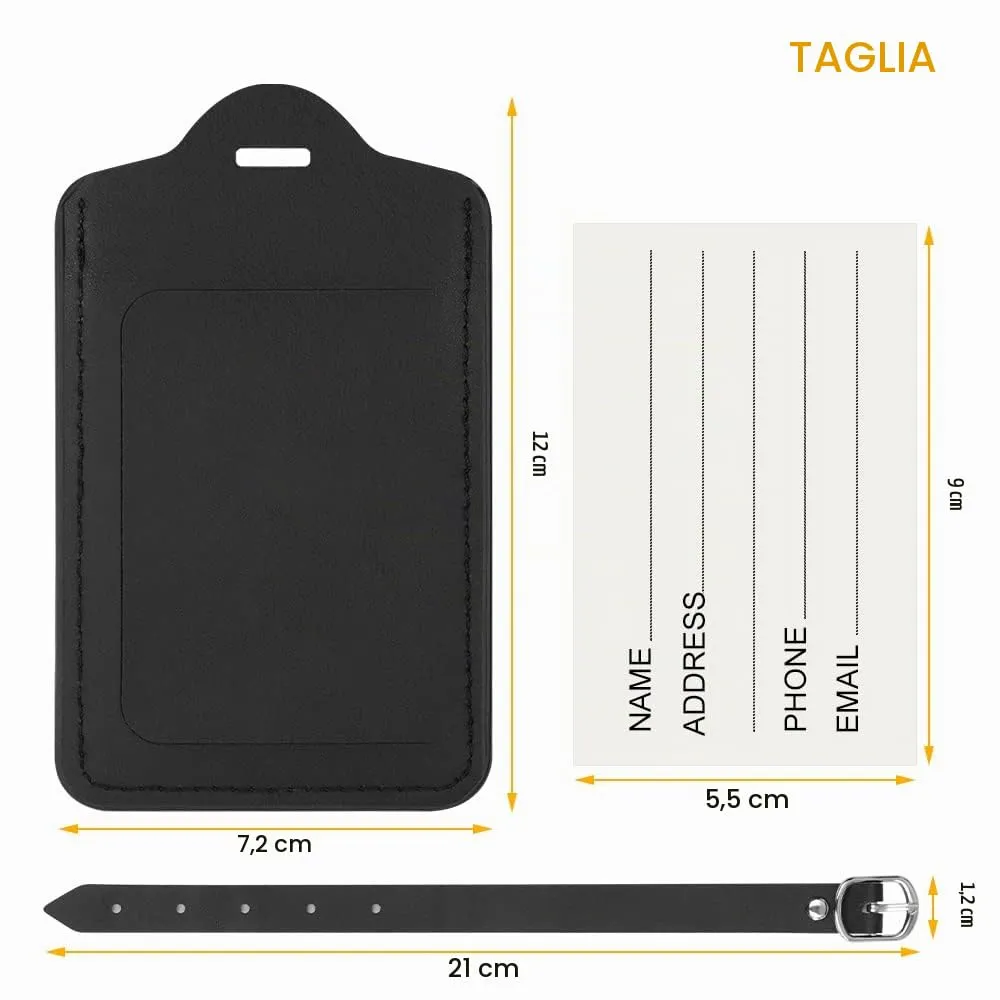 flintronic Viaggio Bagagli Tag, 4 Pezzi, Nero - immagine 2