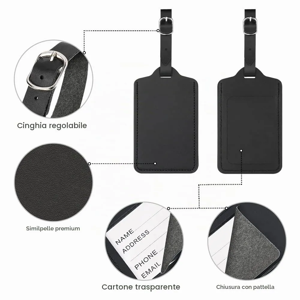 flintronic Viaggio Bagagli Tag, 4 Pezzi, Nero - immagine 3