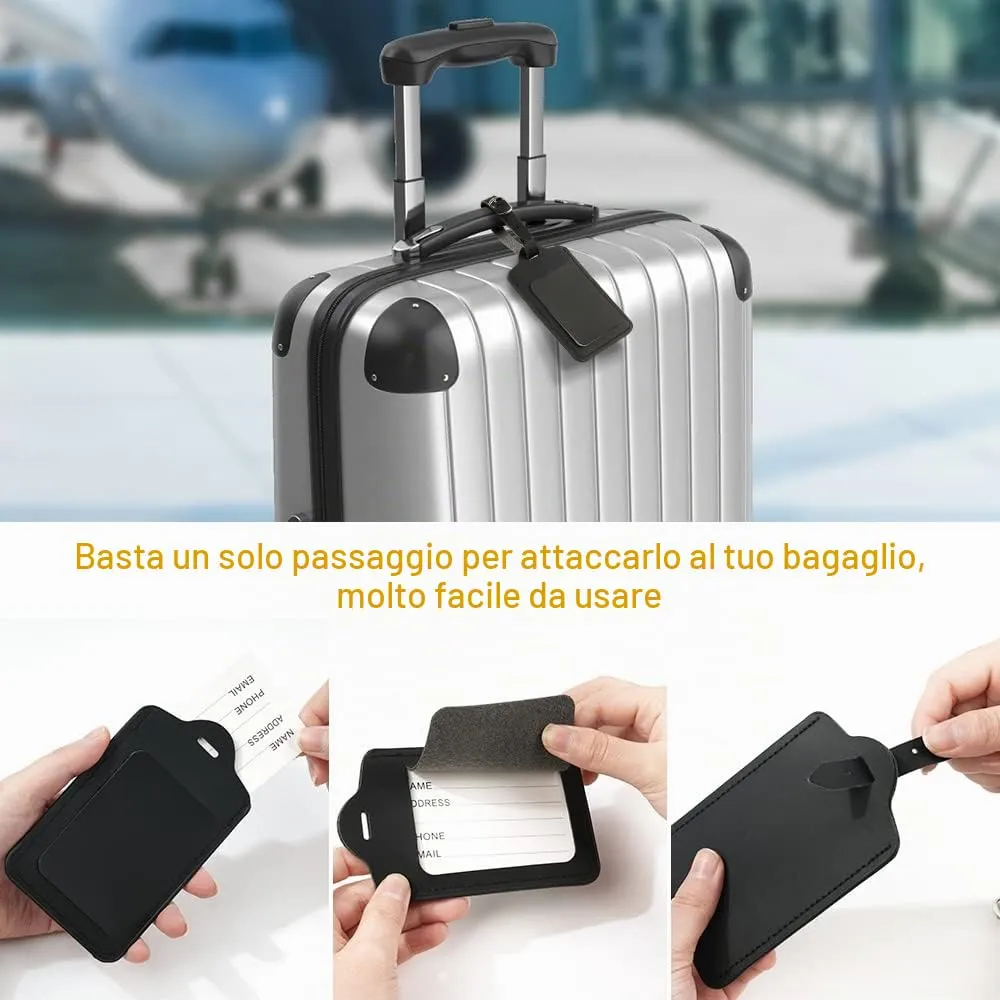 flintronic Viaggio Bagagli Tag, 4 Pezzi, Nero - immagine 5
