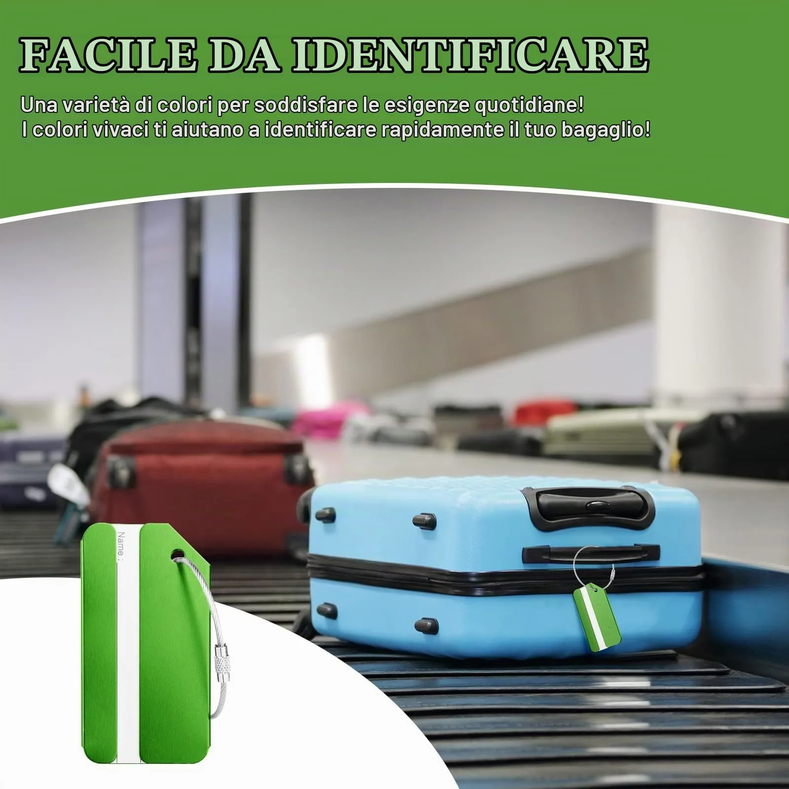Flintronic Etichette per Valigie in Alluminio, 7 Pezzi - immagine 6