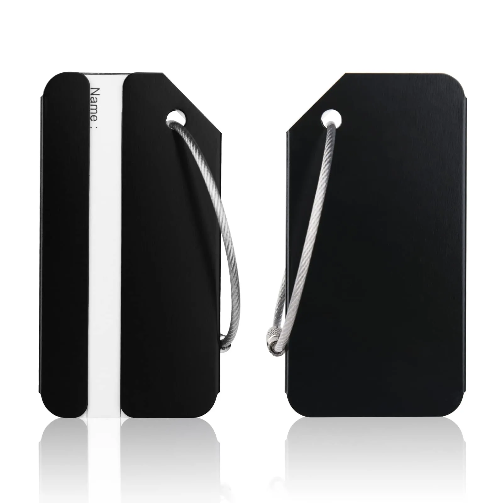 Flintronic Etichette per Valigie in Alluminio, 2 Pezzi, Nero - immagine 1