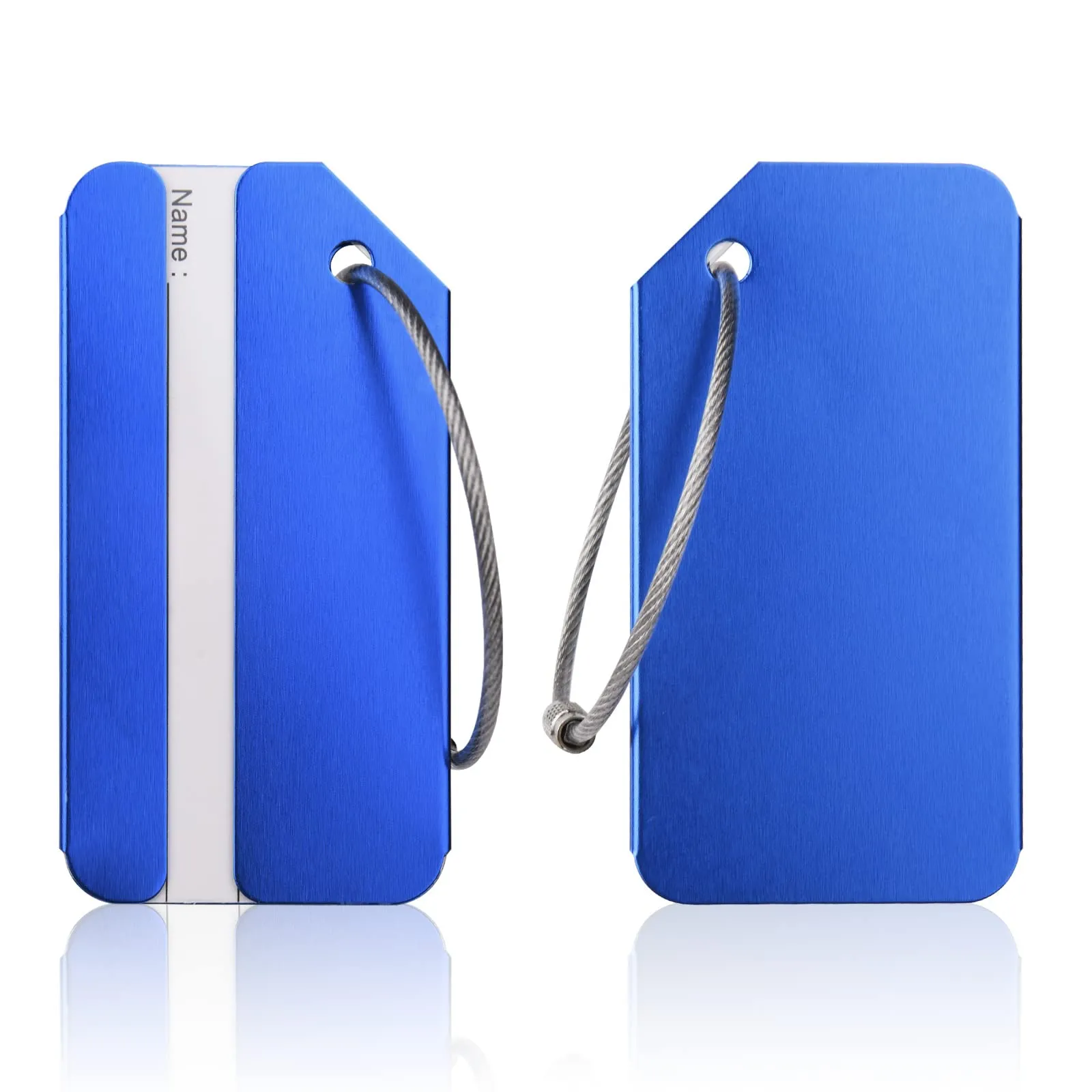 Flintronic Etichette Valigia in Alluminio, 2 Pezzi, Blu - immagine 1