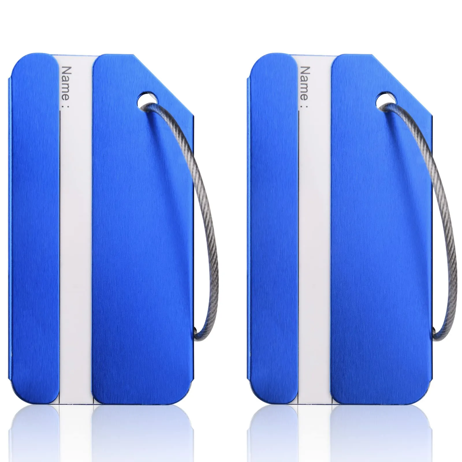 Flintronic Etichette Valigia in Alluminio, 2 Pezzi, Blu - immagine 8