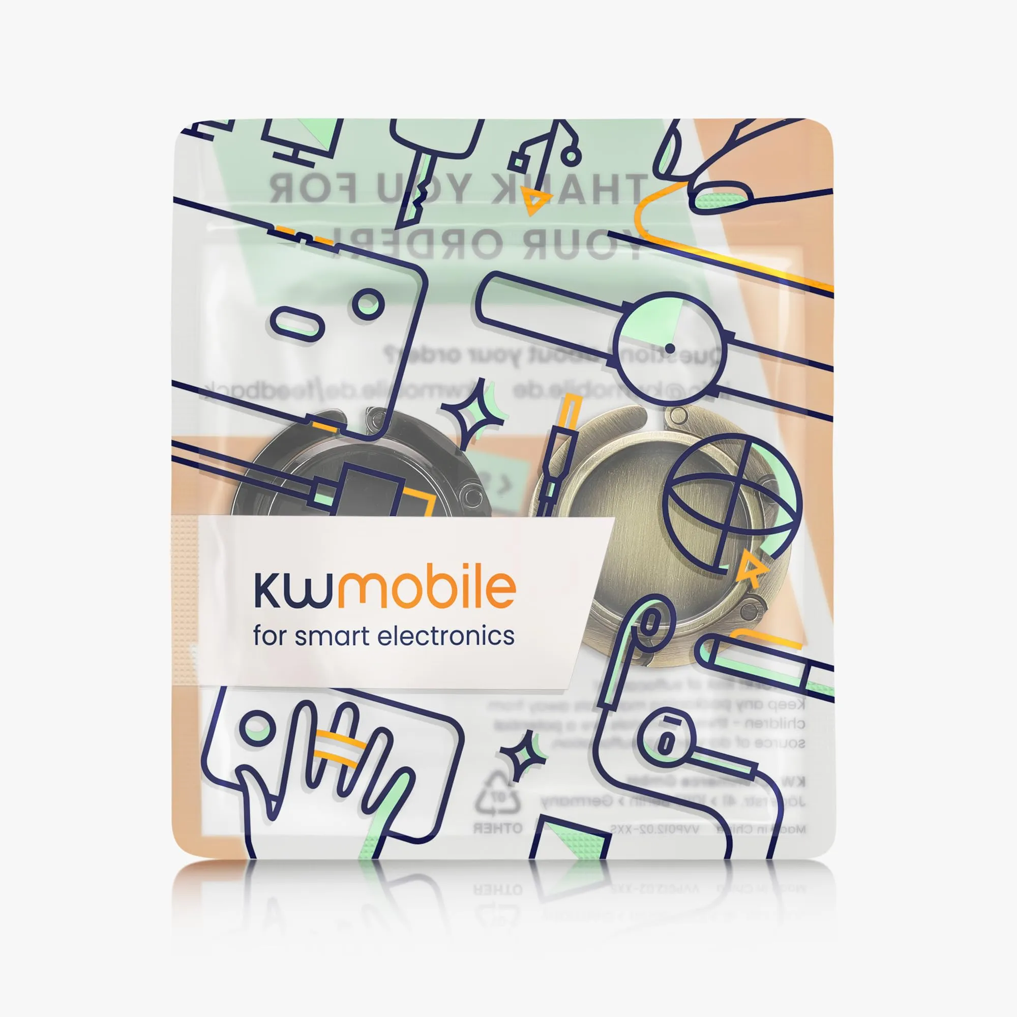 kwmobile Set 2x Gancio Borsa da Tavolo Pieghevole Antiscivolo, bronzo/bronzo - immagine 7