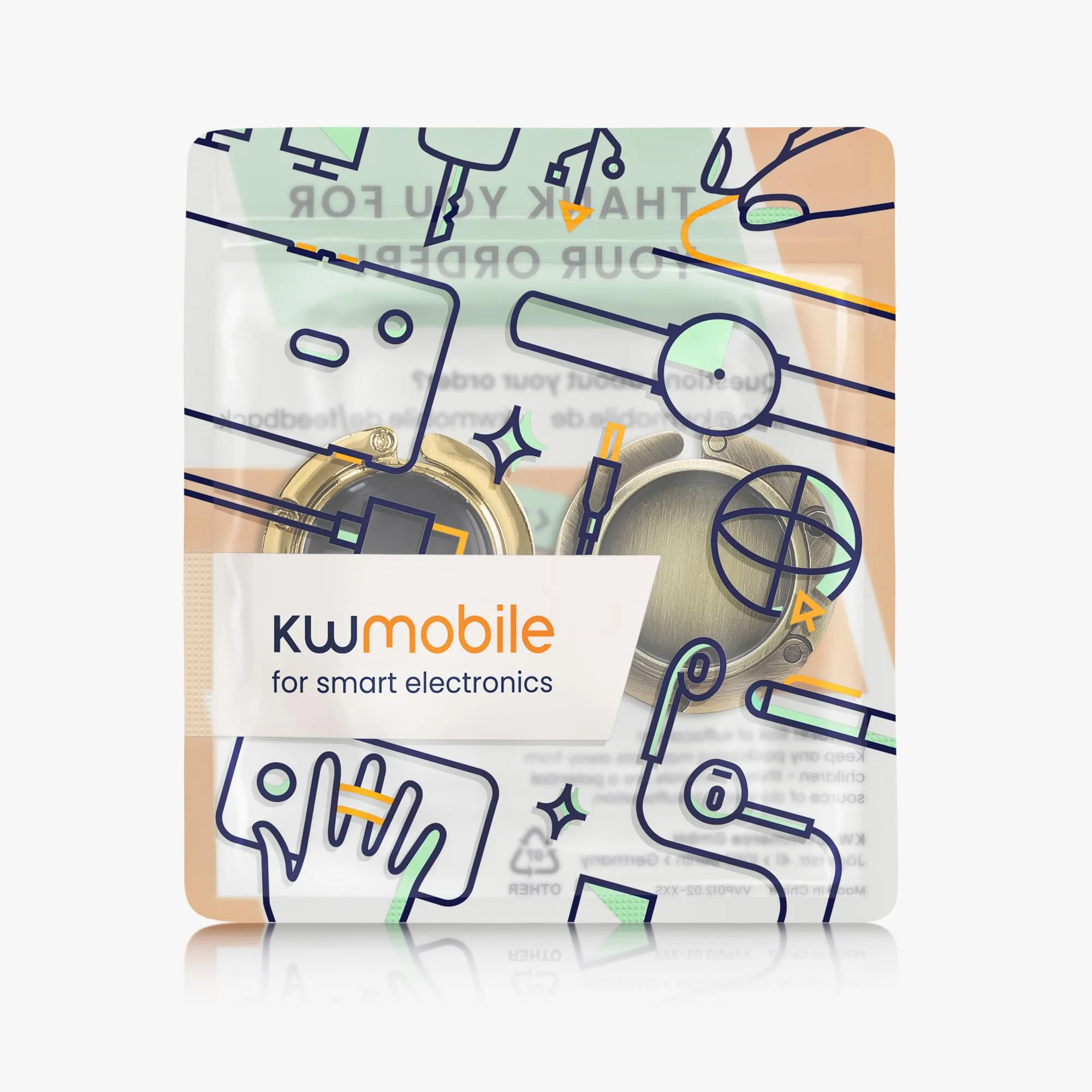 kwmobile Set 2x Gancio Borsa da Tavolo Pieghevole Antiscivolo Antigraffio, Bronzo/Oro - immagine 7