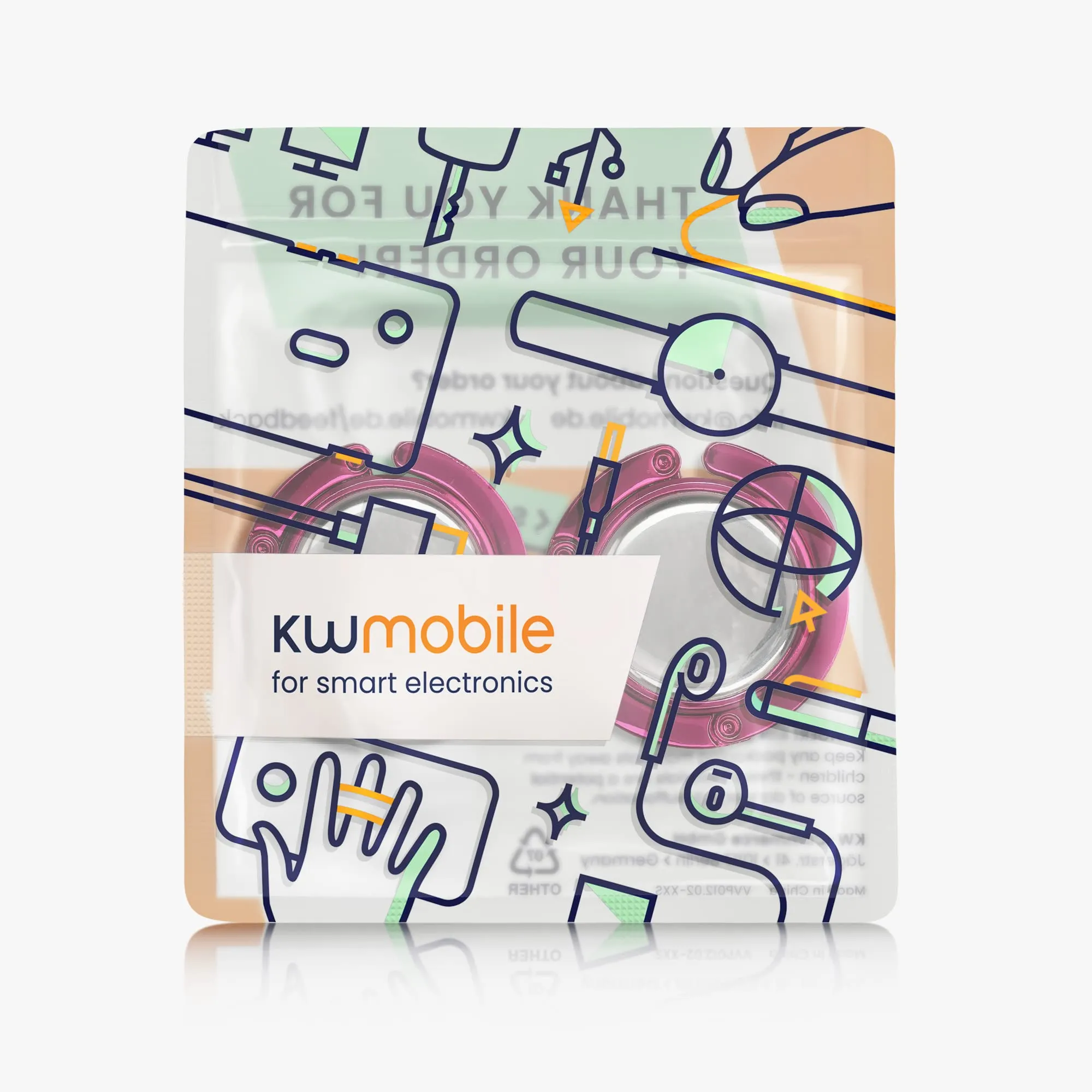 kwmobile Set 2x Gancio Borsa da Tavolo Pieghevole Antiscivolo - Fucsia - immagine 7