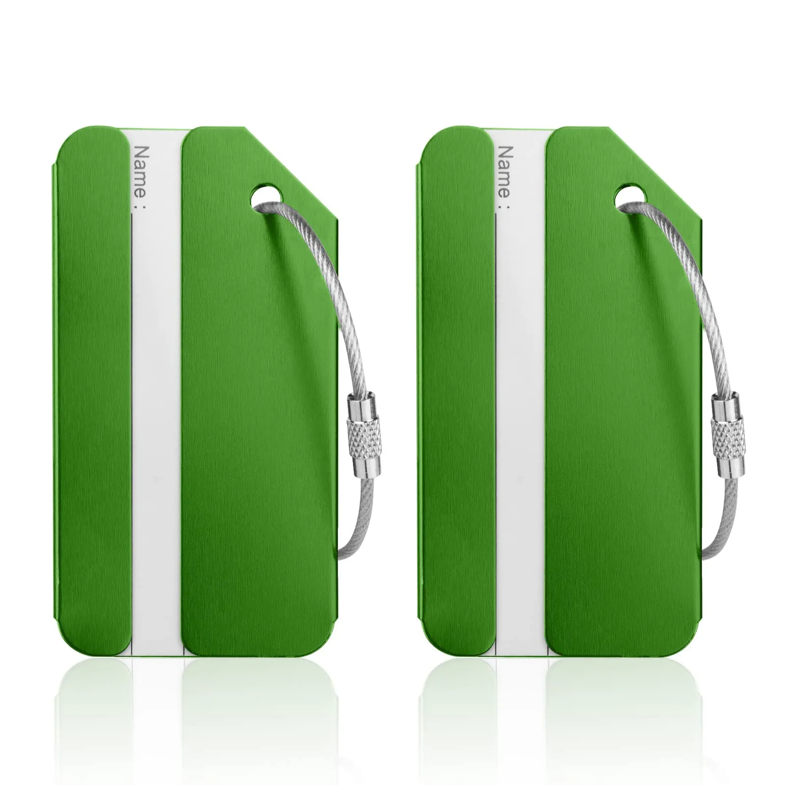 Flintronic Etichette per Valigie in Alluminio, 2 Pezzi, Verde - immagine 8