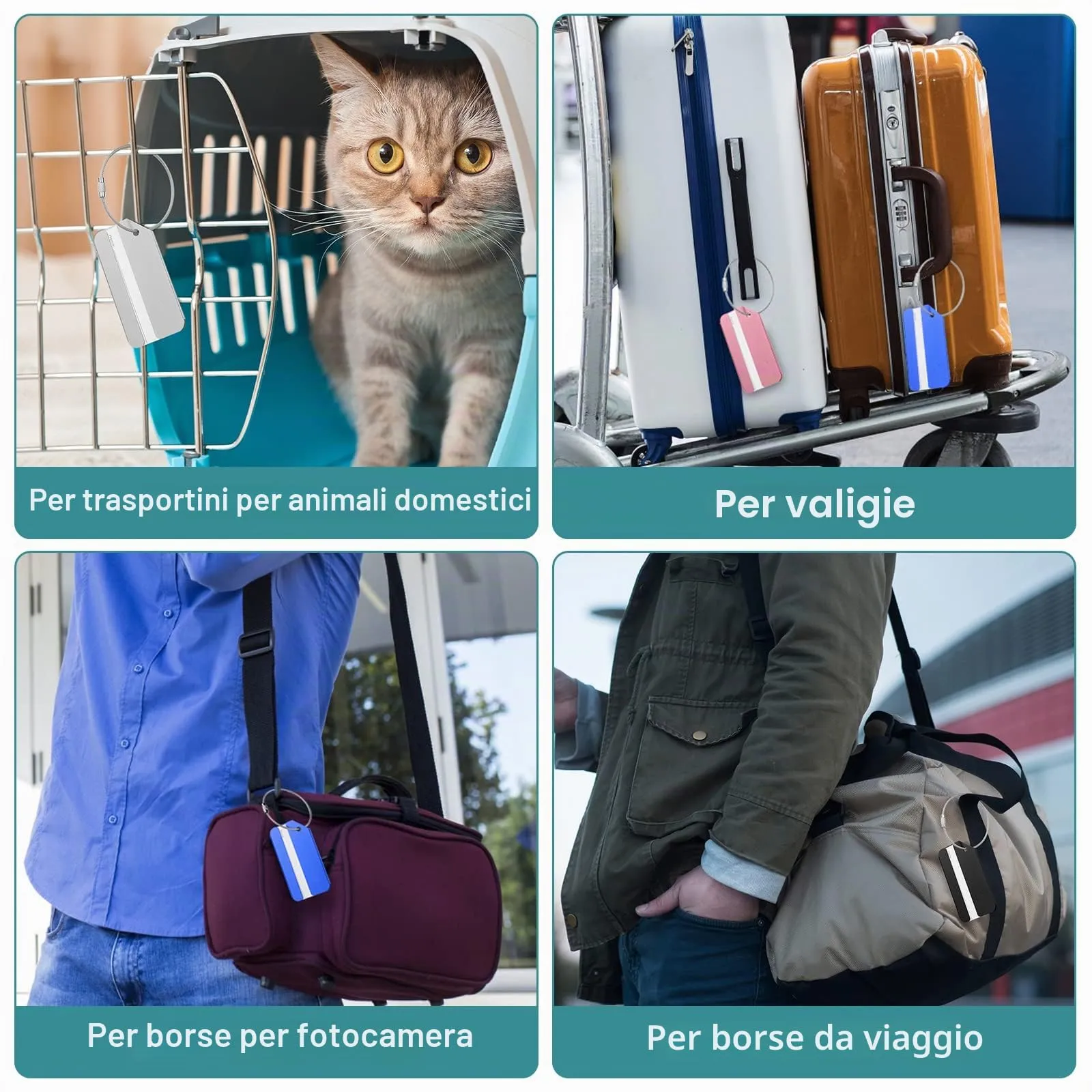 Flintronic Etichette per Valigie in Alluminio, 4 Pezzi - immagine 5