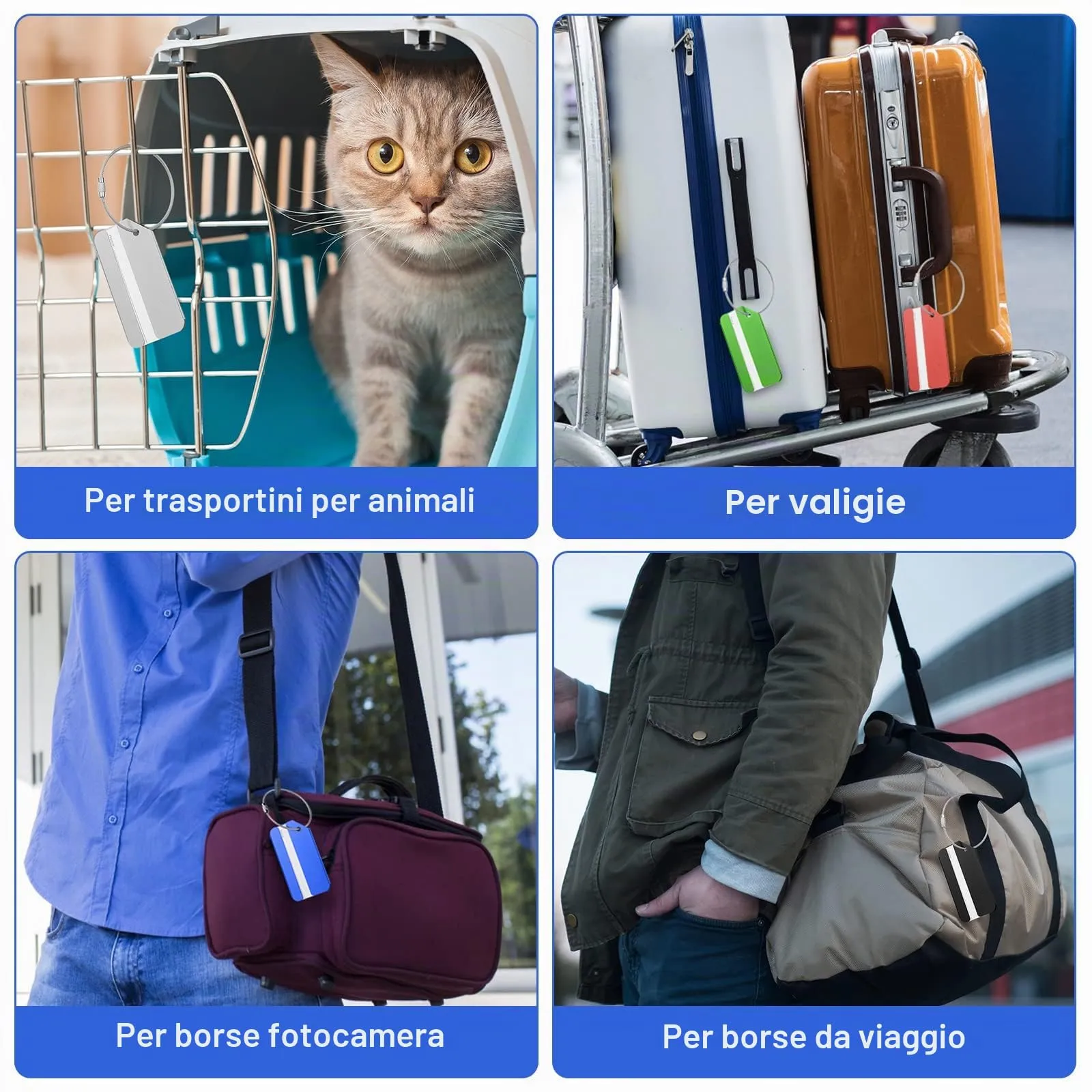 Flintronic Etichette per Valigie in Alluminio, 5 Pezzi - immagine 4