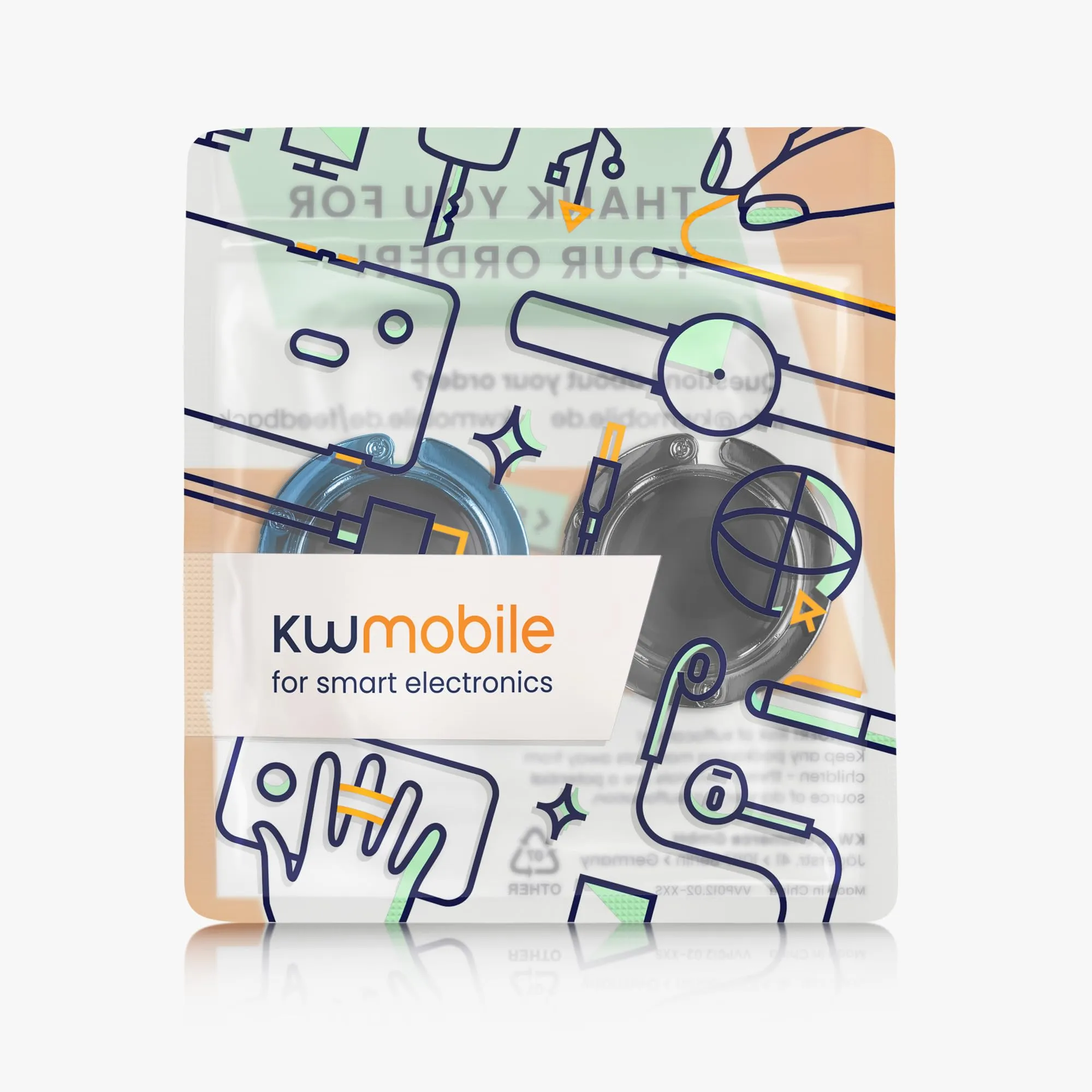 kwmobile Set 2x Gancio Borsa da Tavolo Pieghevole Antiscivolo, blu scuro/nero - immagine 7