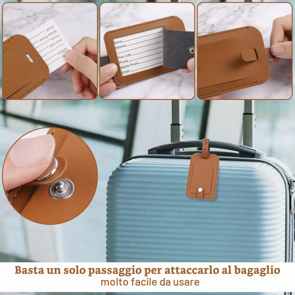 flintronic Viaggio Bagagli Tag, 2 Pezzi Etichette per Valigia - immagine 5