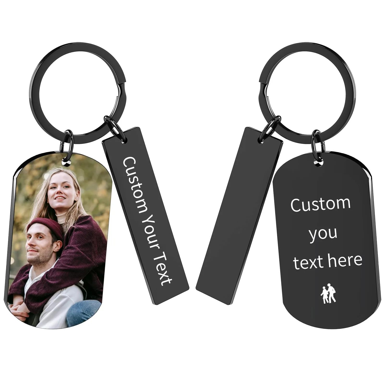 Customaster Portachiavi Personalizzato con Foto Double Face - immagine 1