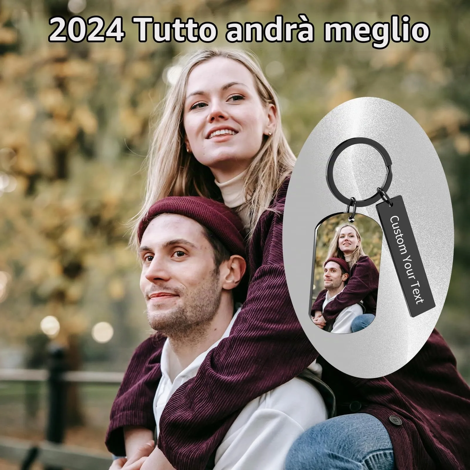 Customaster Portachiavi Personalizzato con Foto Double Face - immagine 2