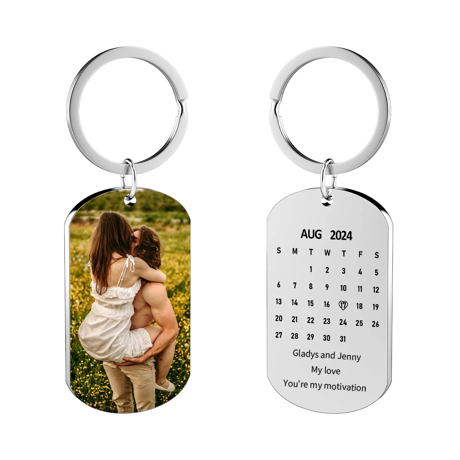 Customaster Portachiavi Personalizzato Con Foto Double Face - immagine 1