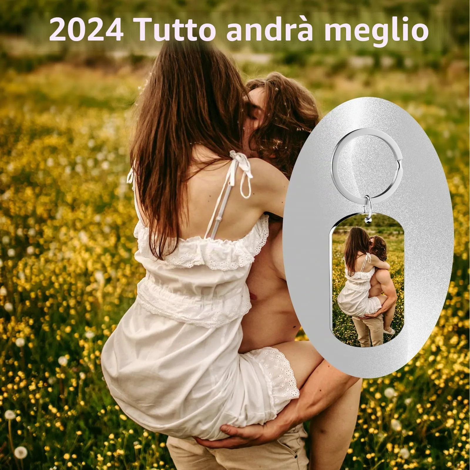 Customaster Portachiavi Personalizzato Con Foto Double Face - immagine 2