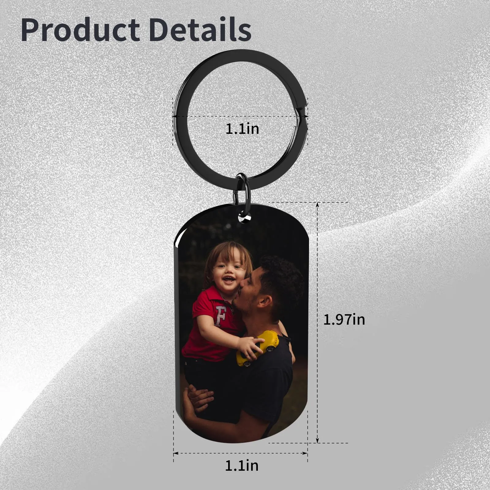 Customaster Portachiavi Personalizzato con Foto Double Face in Acciaio Inossidabile - immagine 5