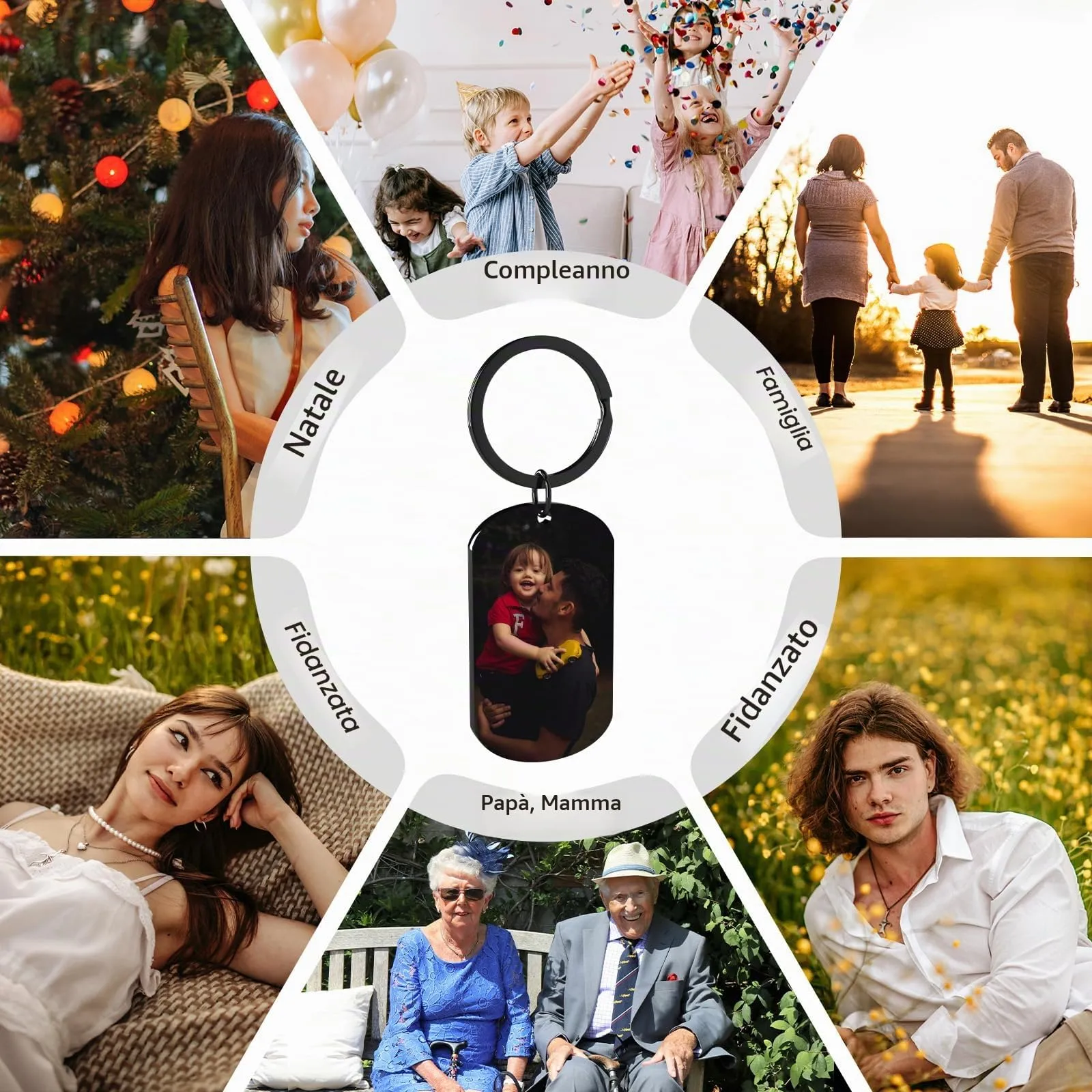 Customaster Portachiavi Personalizzato con Foto Double Face in Acciaio Inossidabile - immagine 7