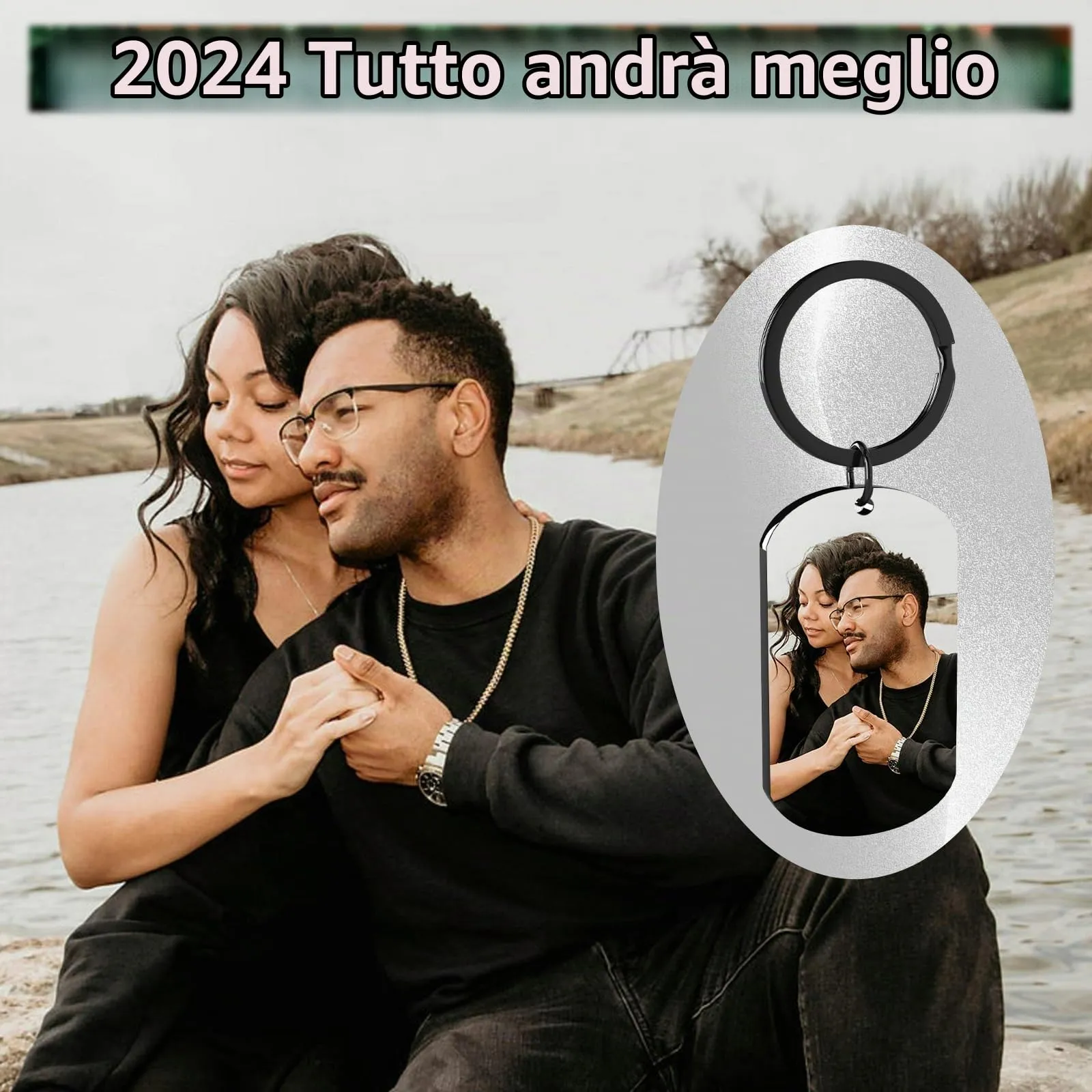 Customaster Portachiavi Personalizzato Con Foto Double Face - immagine 2