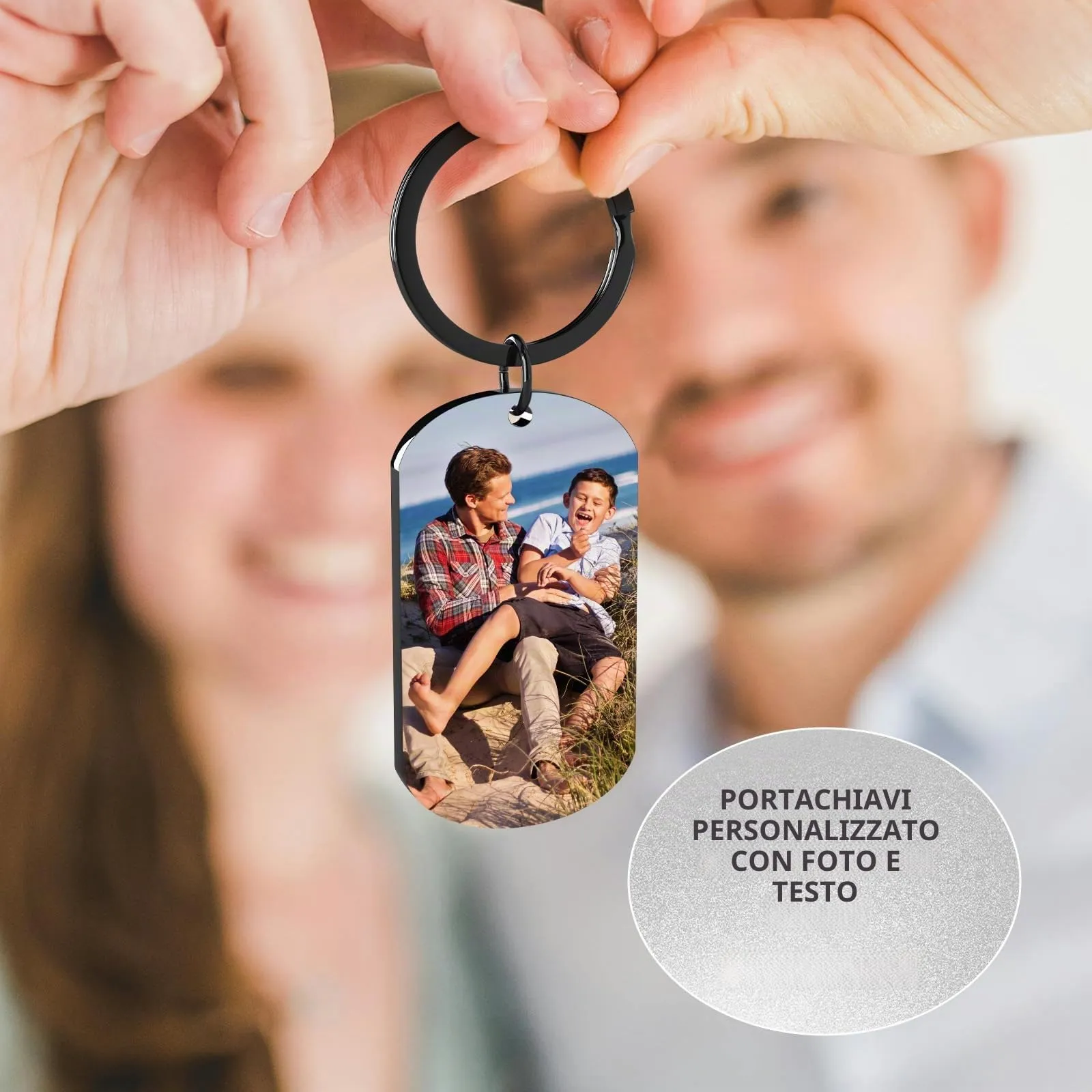 Customaster Portachiavi Personalizzato Con Foto Double Face - immagine 6