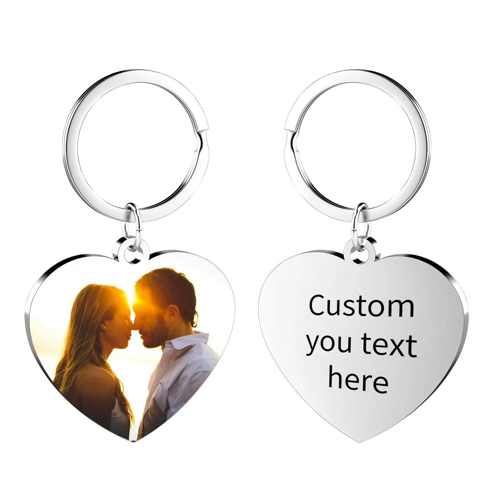 Customaster Portachiavi Personalizzato Con Foto, Double Face - immagine 1