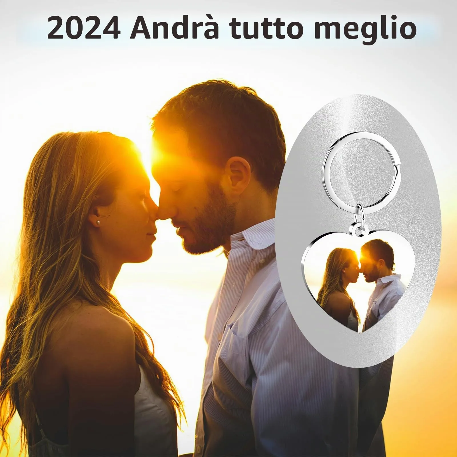 Customaster Portachiavi Personalizzato Con Foto, Double Face - immagine 2