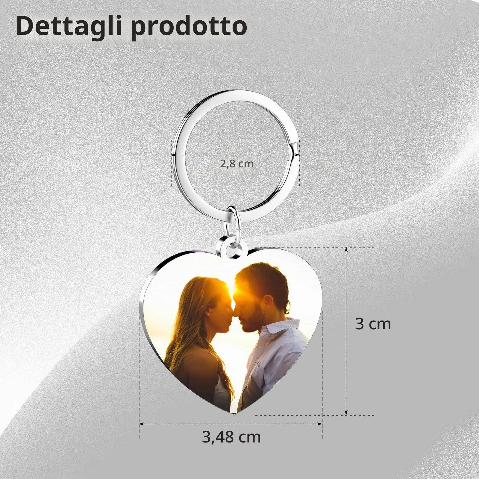 Customaster Portachiavi Personalizzato Con Foto, Double Face - immagine 5