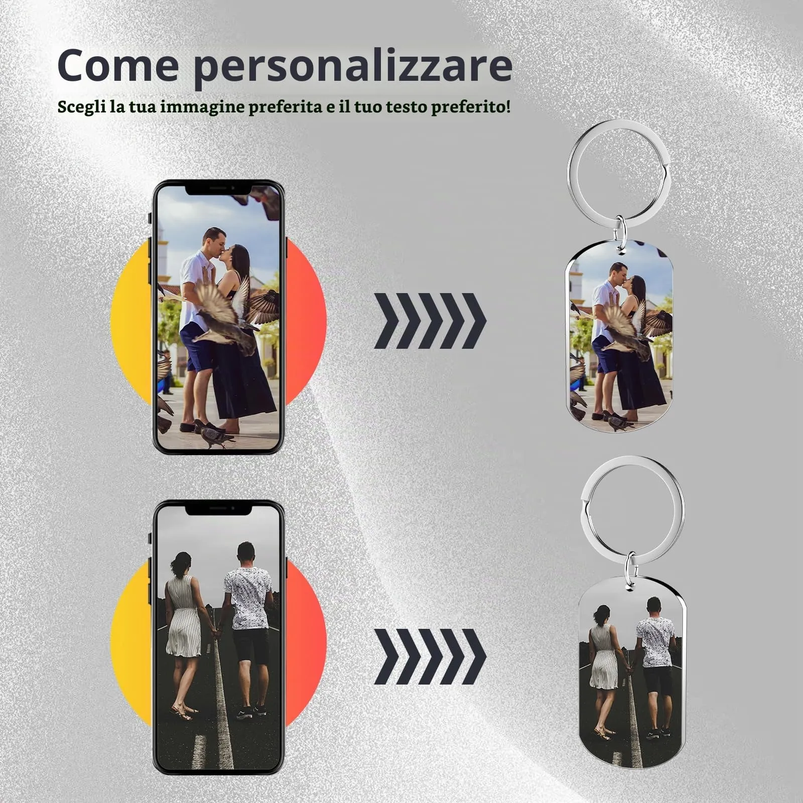 Customaster Portachiavi Personalizzato con Foto Double Face - immagine 3