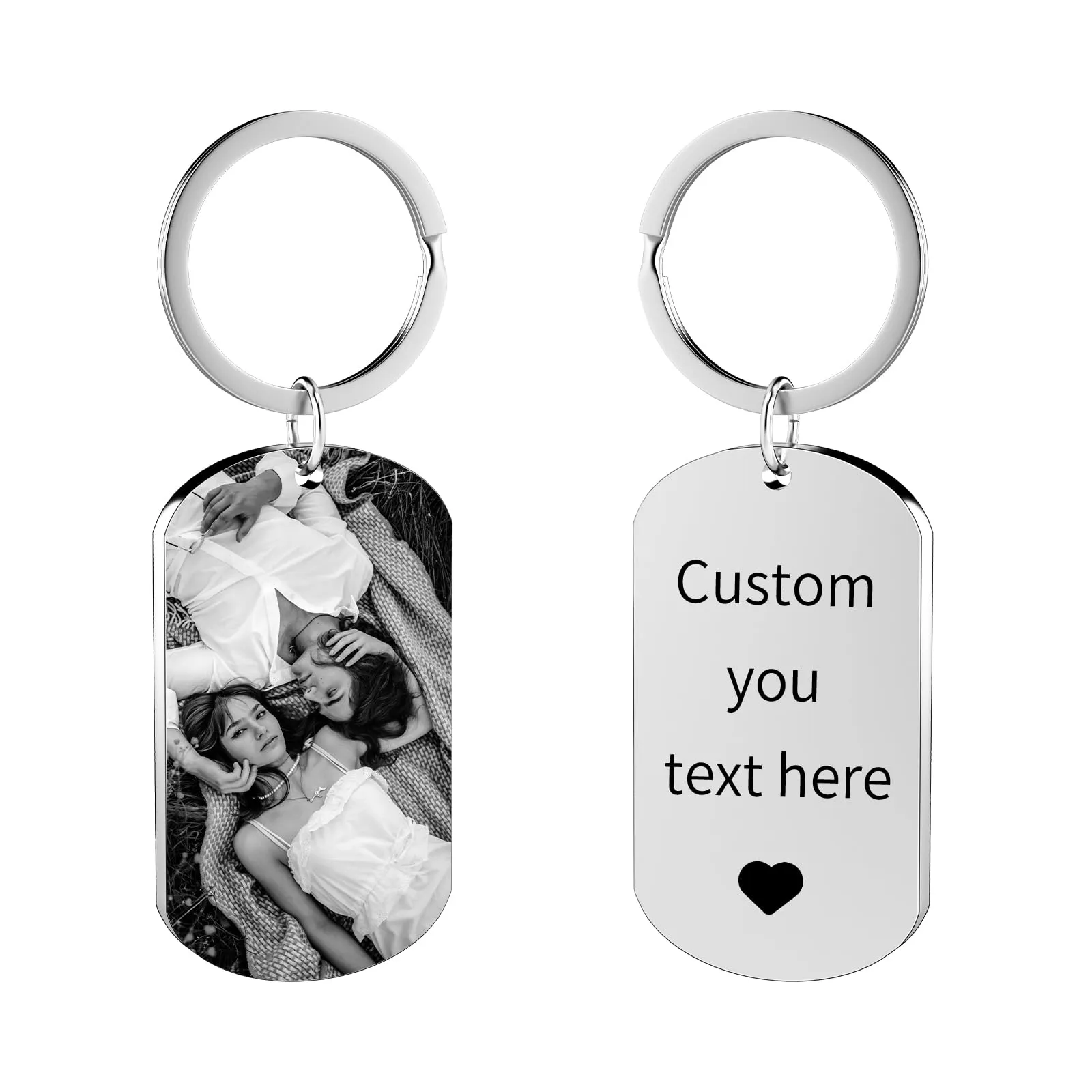 Customaster Portachiavi Personalizzato Con Foto Double Face - immagine 1