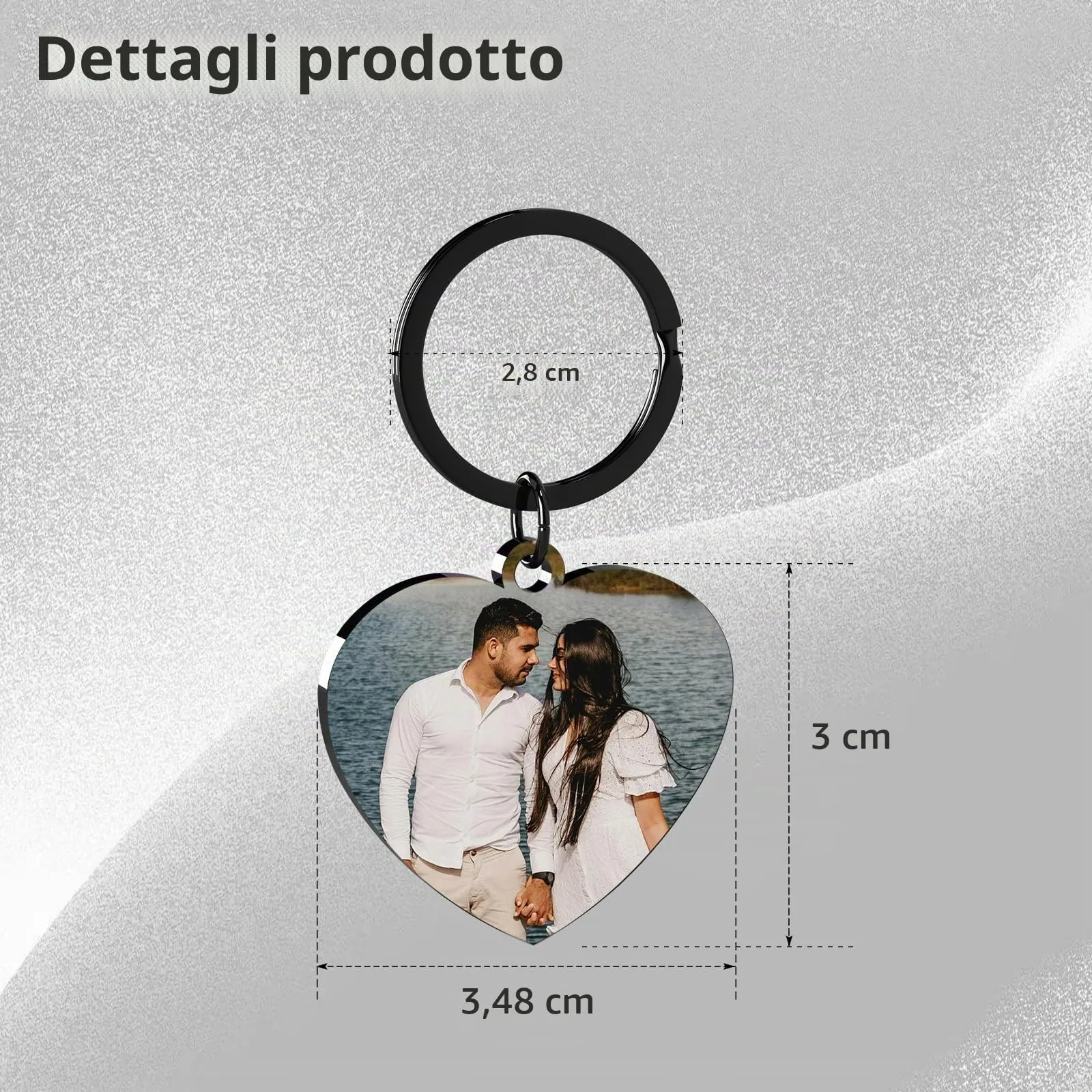 Customaster Portachiavi Personalizzato Con Foto, Double Face - immagine 5