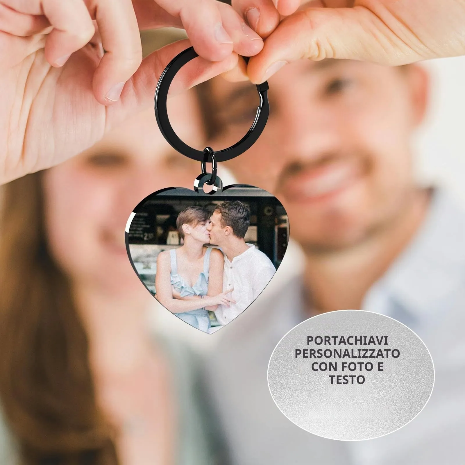 Customaster Portachiavi Personalizzato Con Foto, Double Face - immagine 6
