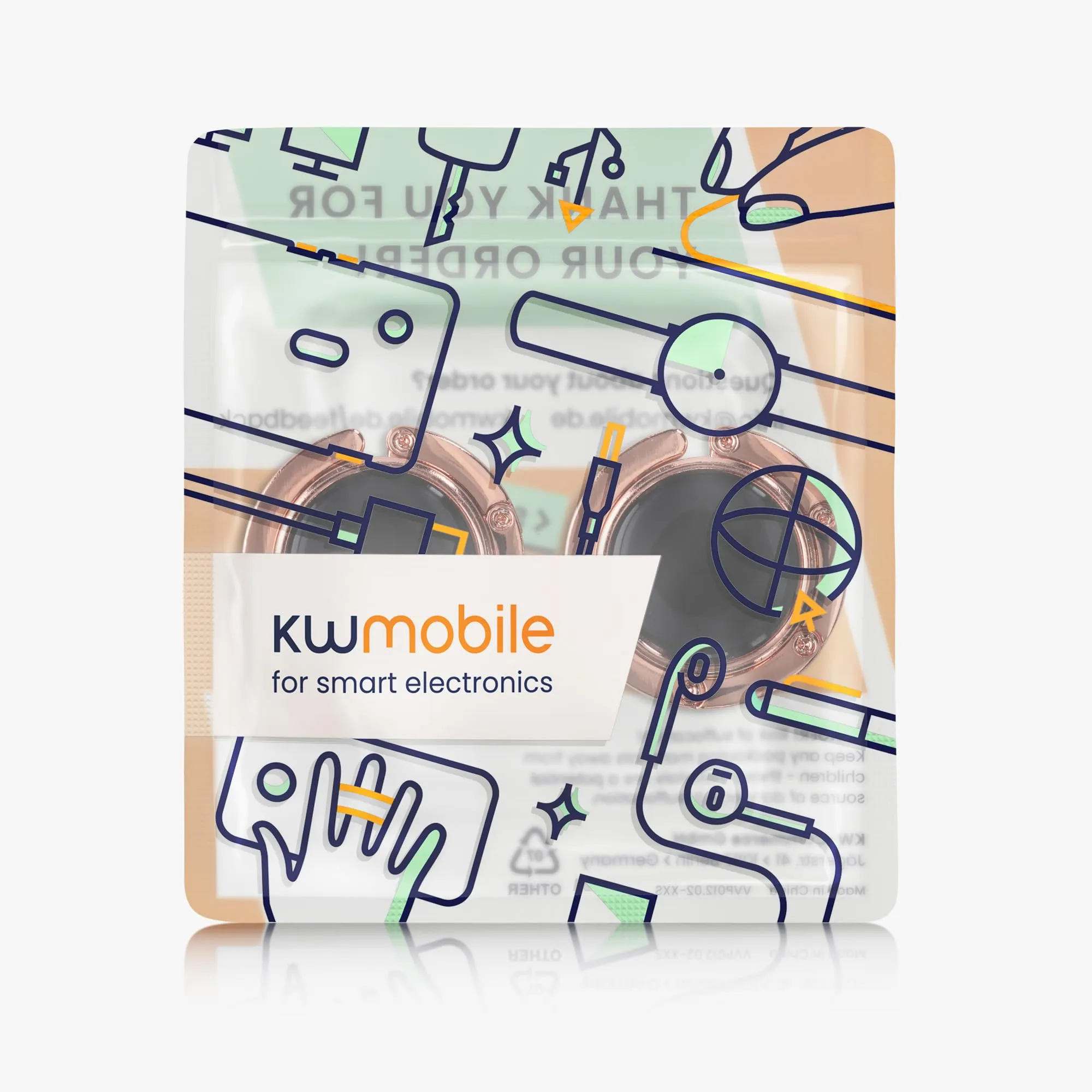 kwmobile Set 2x Gancio Borsa da Tavolo Pieghevole, Rame - immagine 7