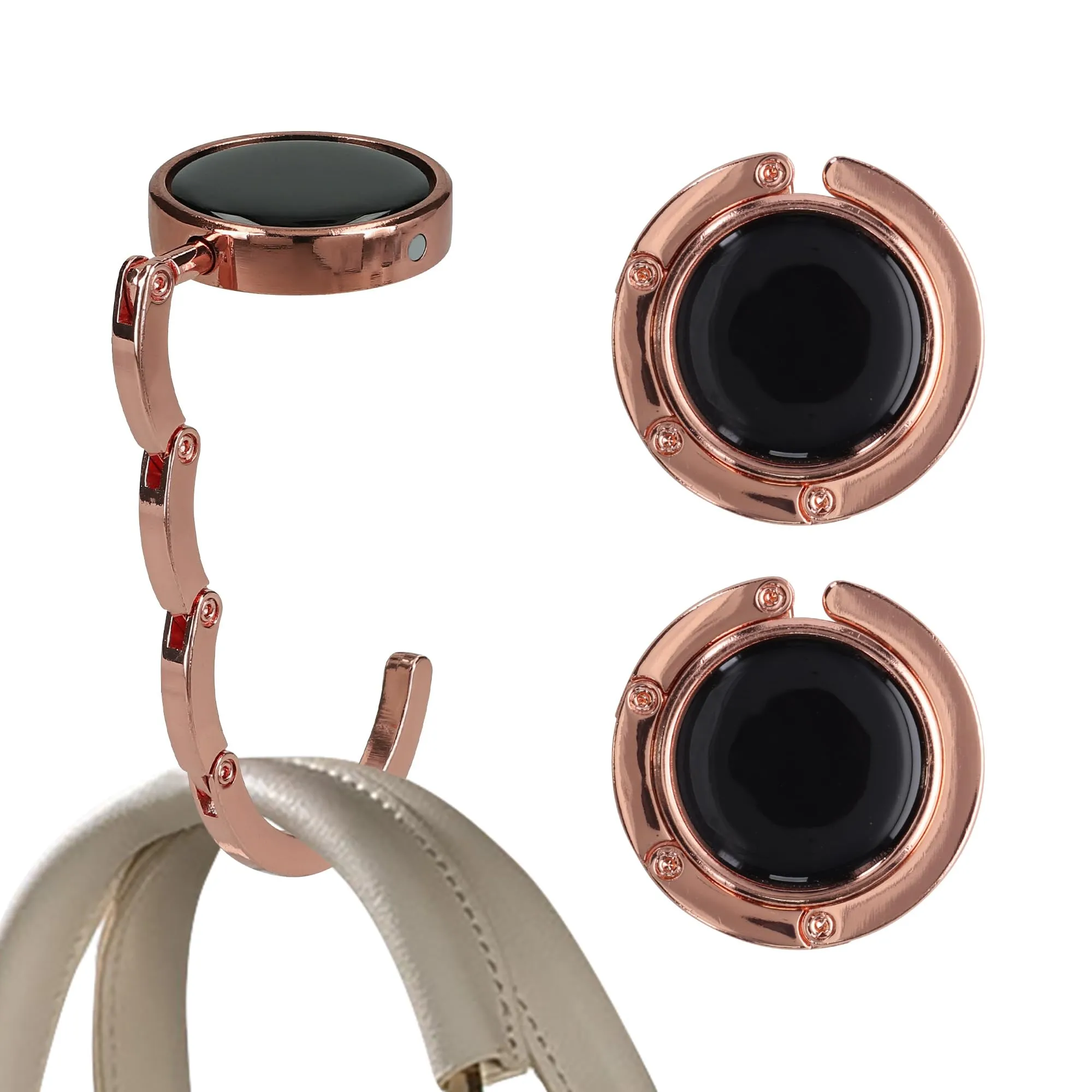 kwmobile Set 2x Gancio Borsa da Tavolo Pieghevole, Rame - immagine 8