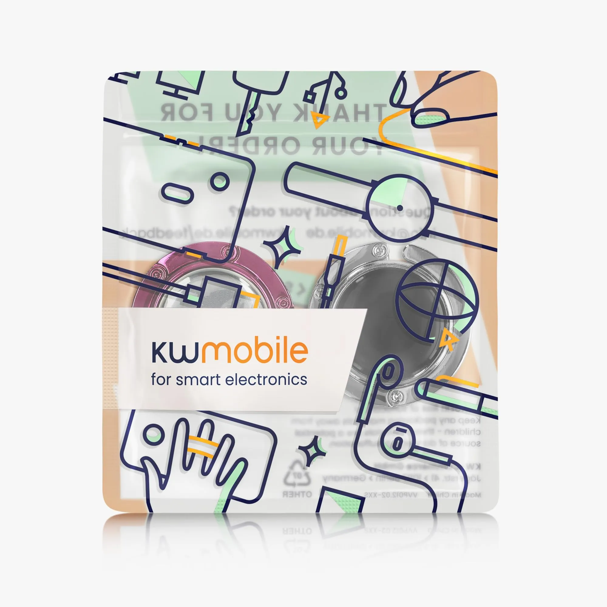 kwmobile Set 2x Gancio Borsa da Tavolo Pieghevole Antiscivolo Antigraffio, Argento/Fucsia - immagine 7