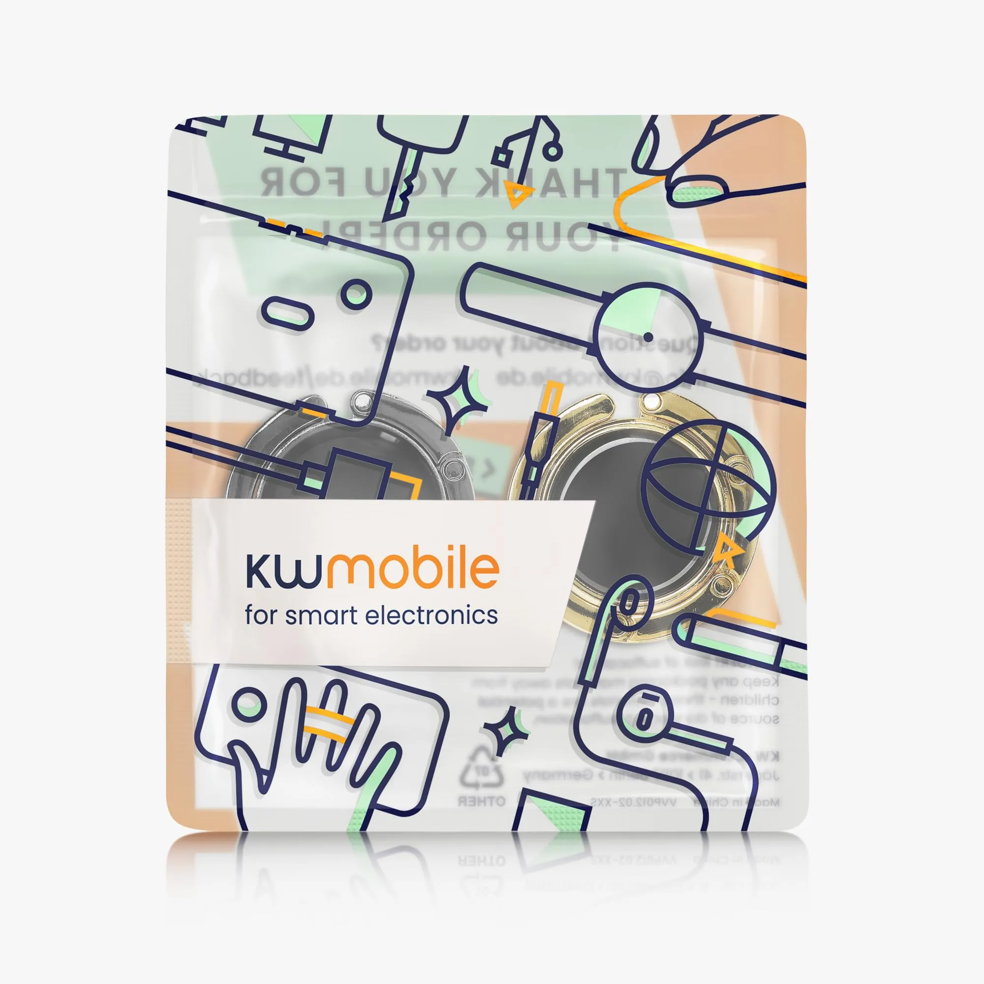kwmobile Set 2x Gancio Borsa da Tavolo Pieghevole Antiscivolo, Oro/Ardesia Scuro - immagine 7