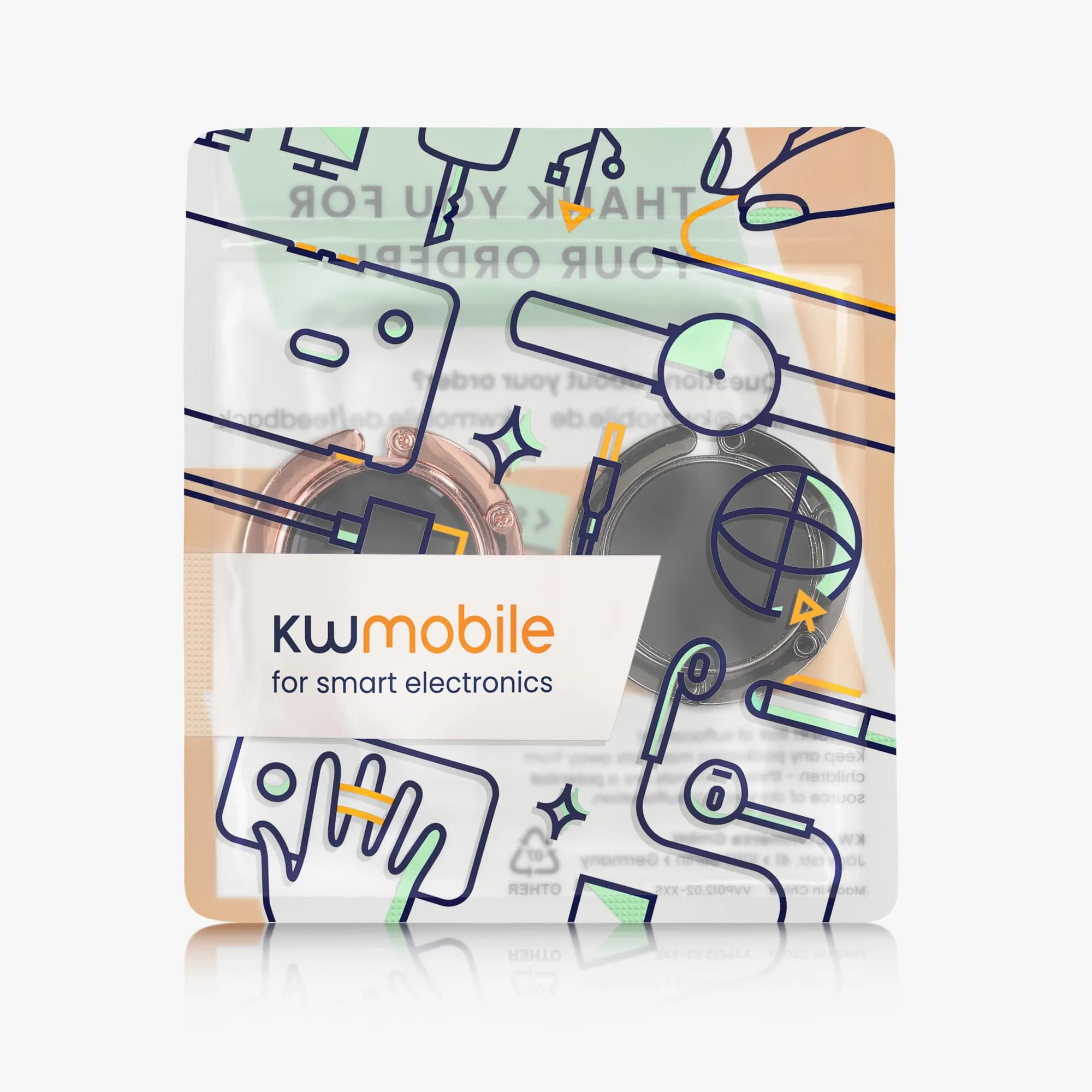 kwmobile Set 2x Gancio Borsa da Tavolo Pieghevole Antiscivolo Antigraffio - nero/rame - immagine 7