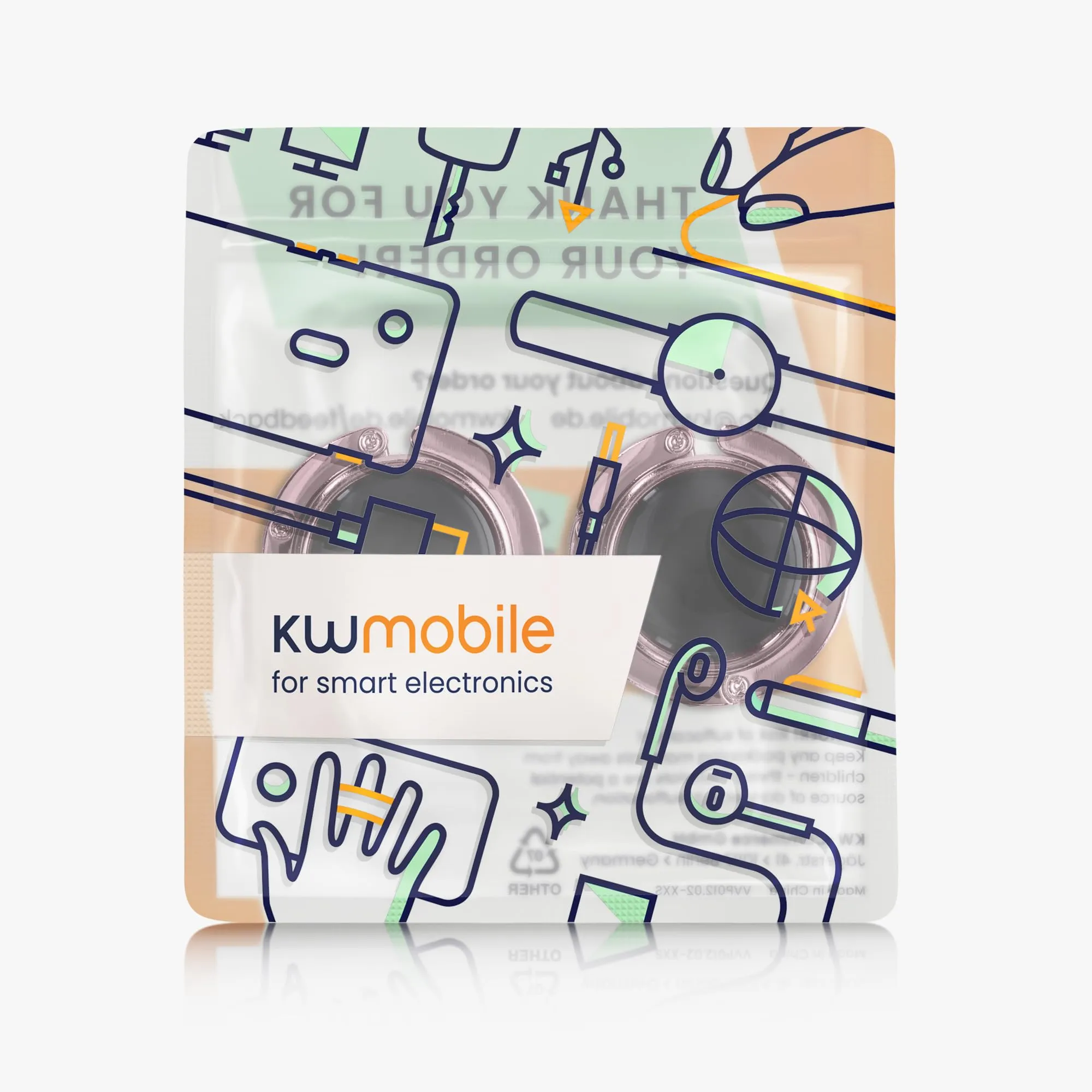 kwmobile Set 2x Gancio Borsa da Tavolo Pieghevole Antiscivolo, Rosa Chiaro - immagine 7