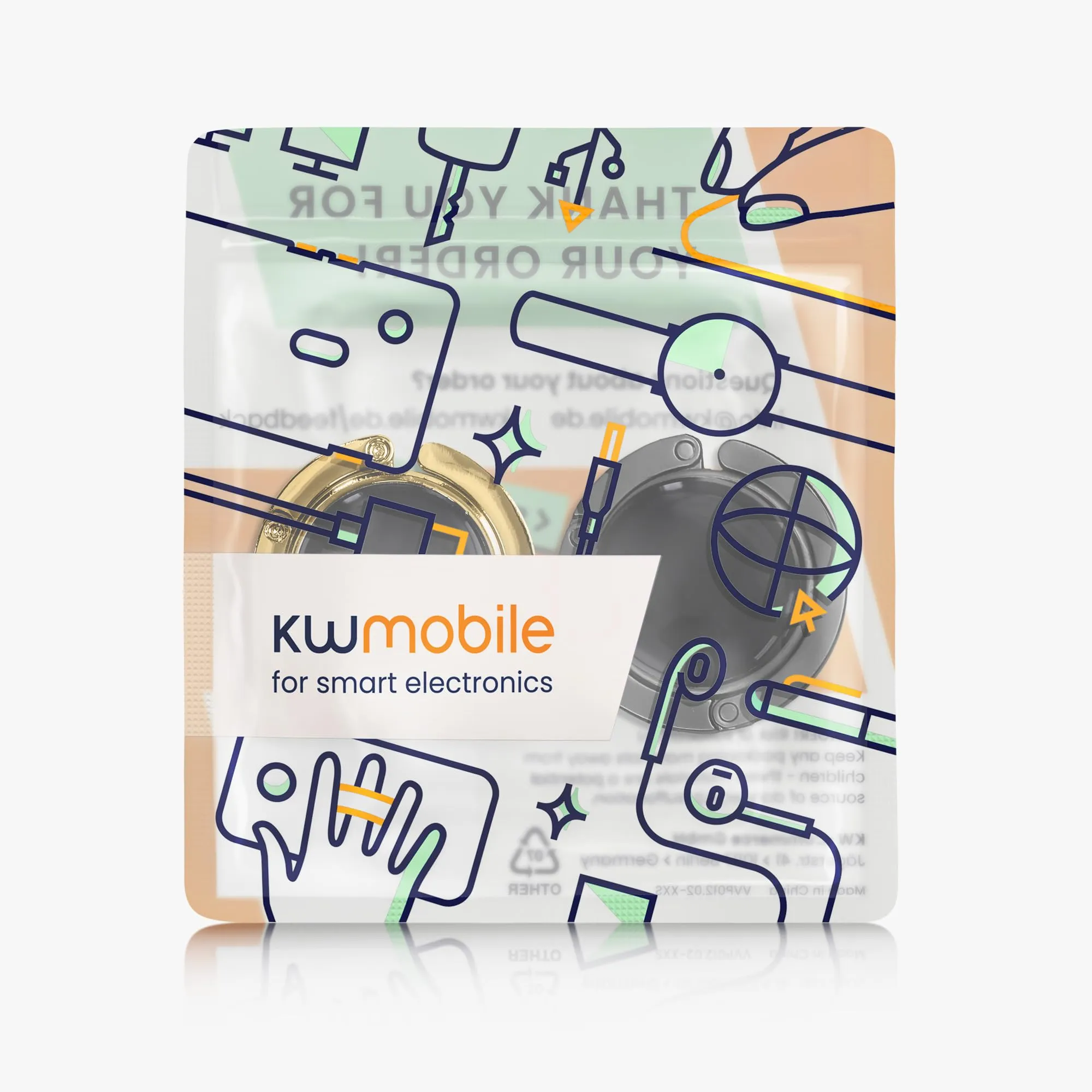kwmobile Set 2x Gancio Borsa da Tavolo Pieghevole Antiscivolo Antigraffio, nero matt/oro - immagine 7