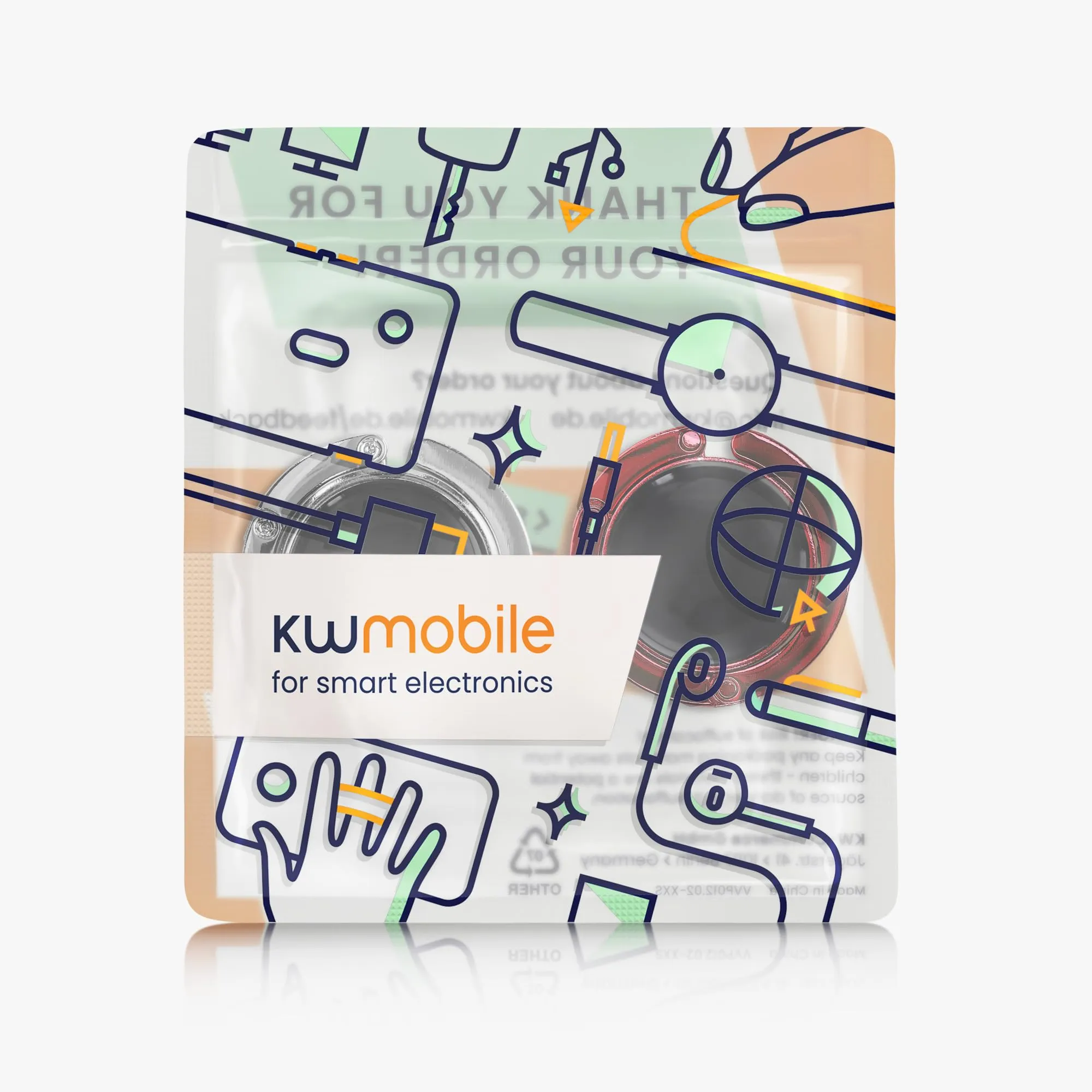 kwmobile Set 2x Gancio Borsa da Tavolo Pieghevole Antiscivolo Antigraffio, Argento/Rosso - immagine 7