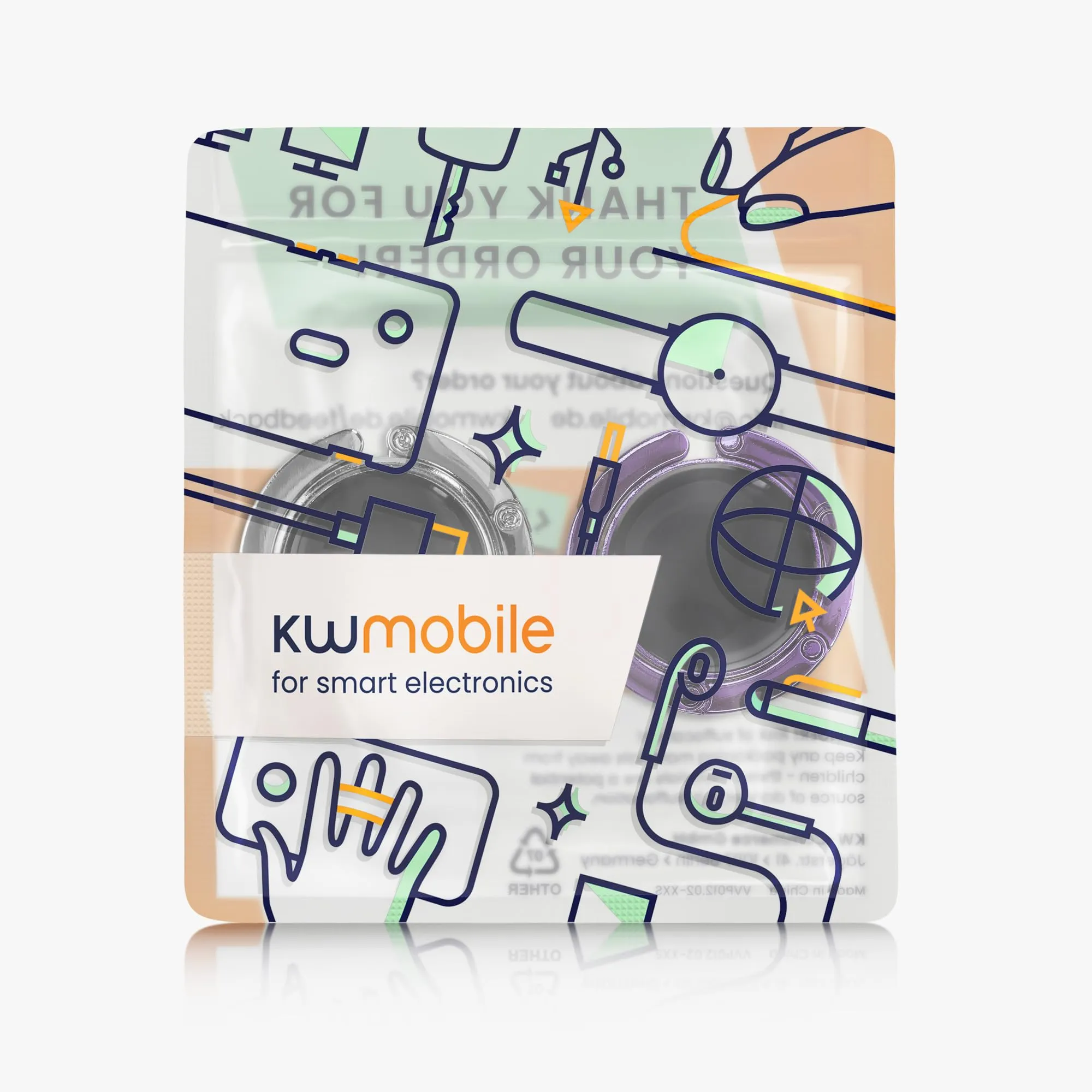 kwmobile Set 2x Gancio Borsa da Tavolo Pieghevole Antiscivolo Antigraffio, Argento/Viola Magenta - immagine 7