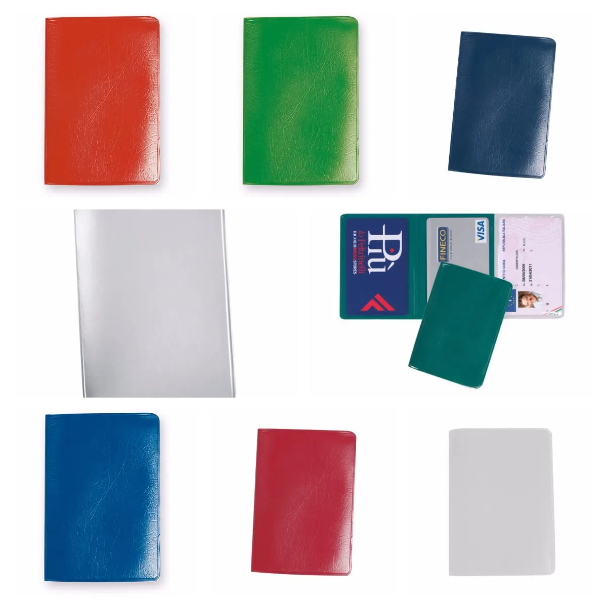 ONE SHOP di Bracalente Piero Porta carte di credito e tessere 3 tasche in PVC, 2 pezzi, Colore Casuale - immagine 1