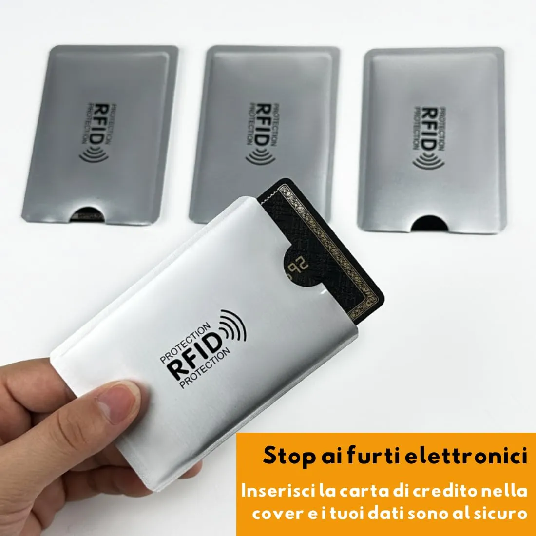 soleilx Custodie Blocco RFID, Set da 5 Custodie Protettive per Carte di Credito, Bancomat e Documenti - immagine 2