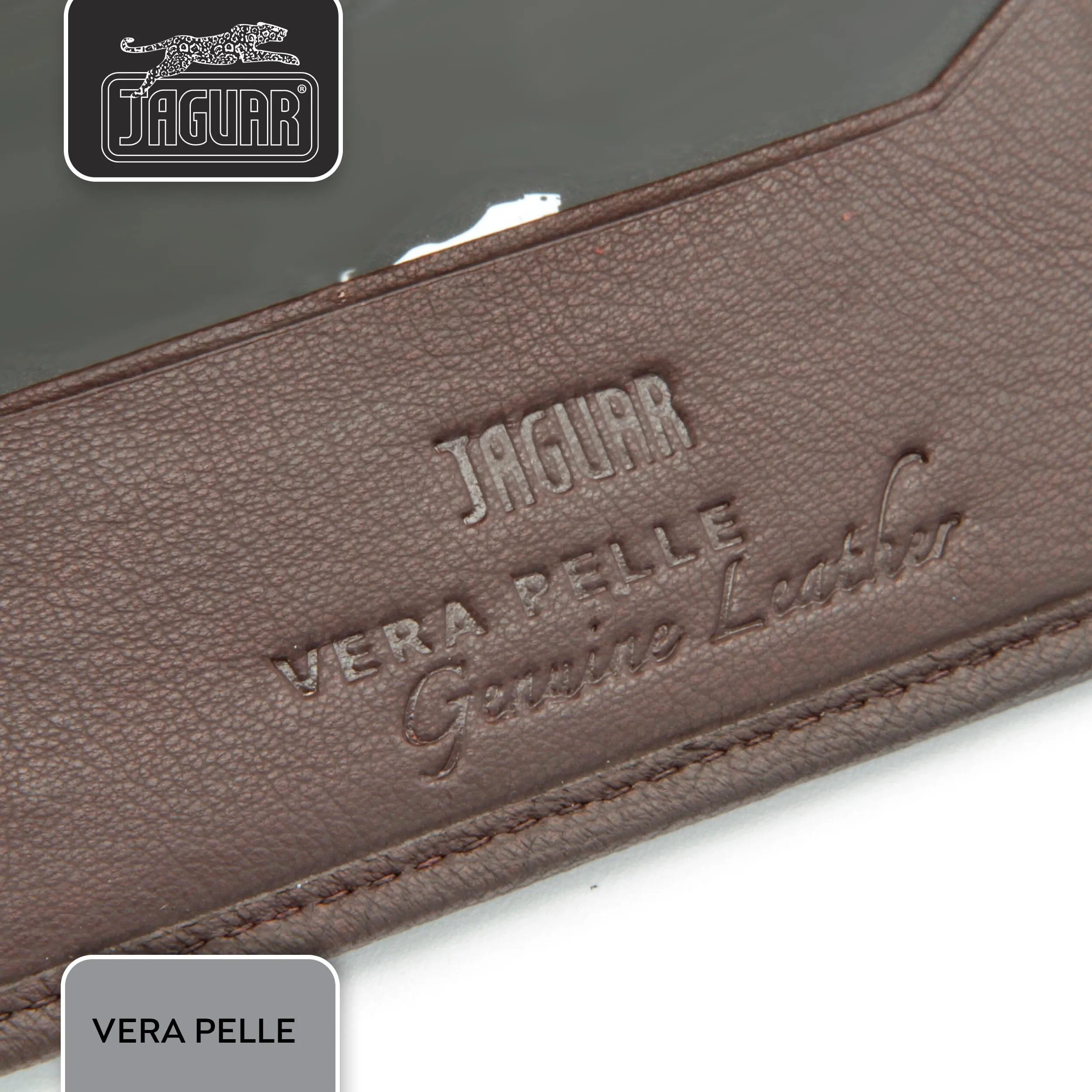 Jaguar Porta Carte di Credito Uomo in Pelle con Protezione RFID (Castano) - immagine 6